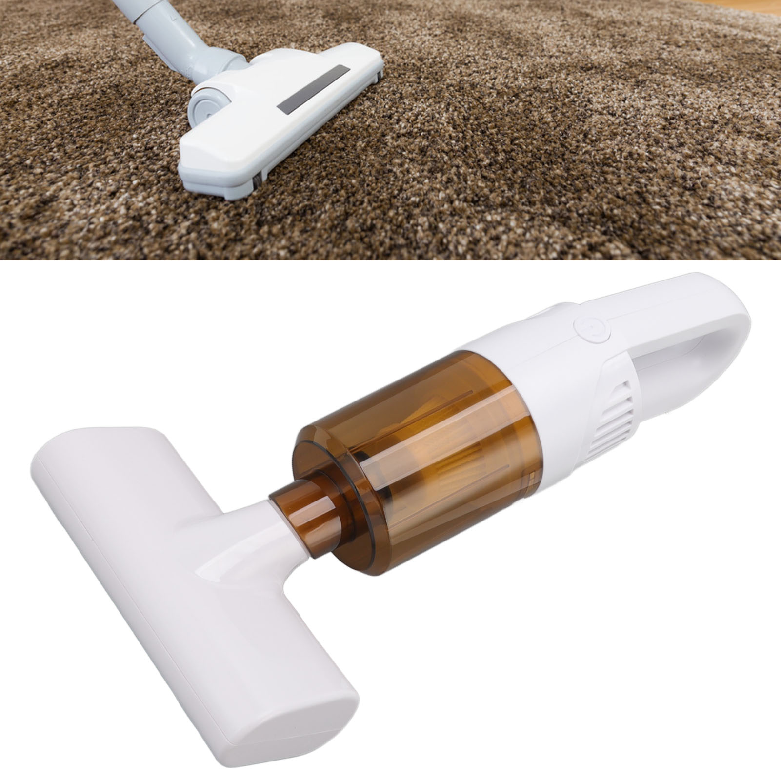 Kabelloser Milben-staubsauger, Handstaubsauger, Mehrzweck-staubsauger Für Auto Und Haushalt, Usb-aufladbar, Weiß.