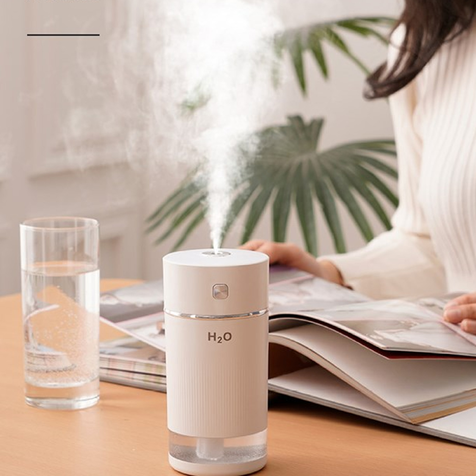 Caixia Cup 2-in-1 Ultraschall-aroma-luftbefeuchter, Große Ausführung, Für Büro Und Zuhause, Kleine Ausführung, Usb-anschluss, Leise, Zerstäuberfunktion, Für Ätherische Öle, Weiß