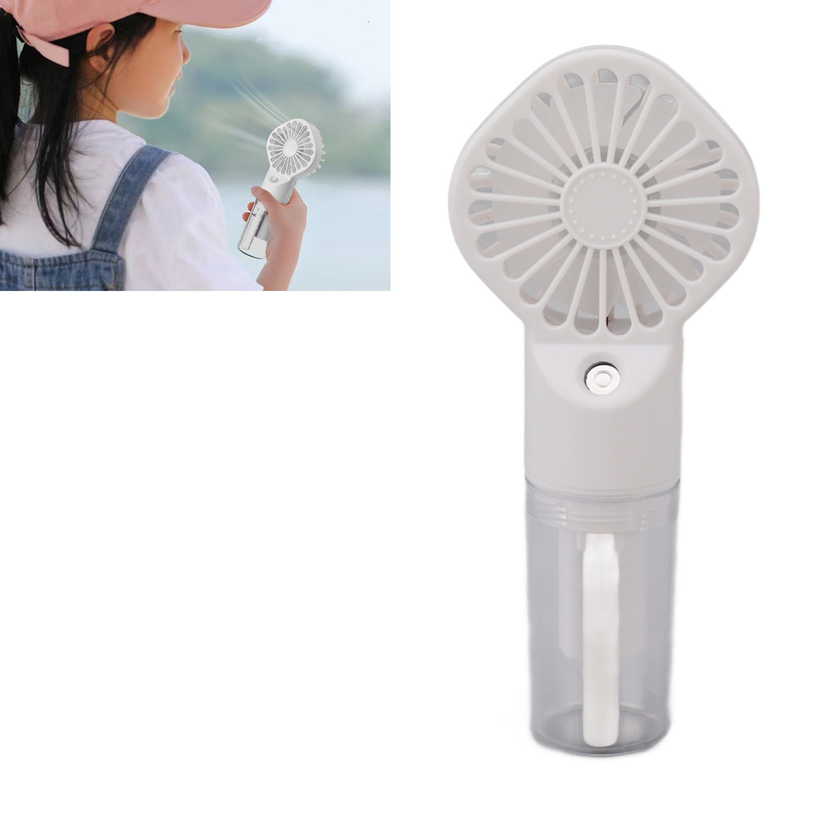 Neuer Tragbarer Sprühventilator, Mini-luftbefeuchter, Weißer Tragbarer Ventilator.
