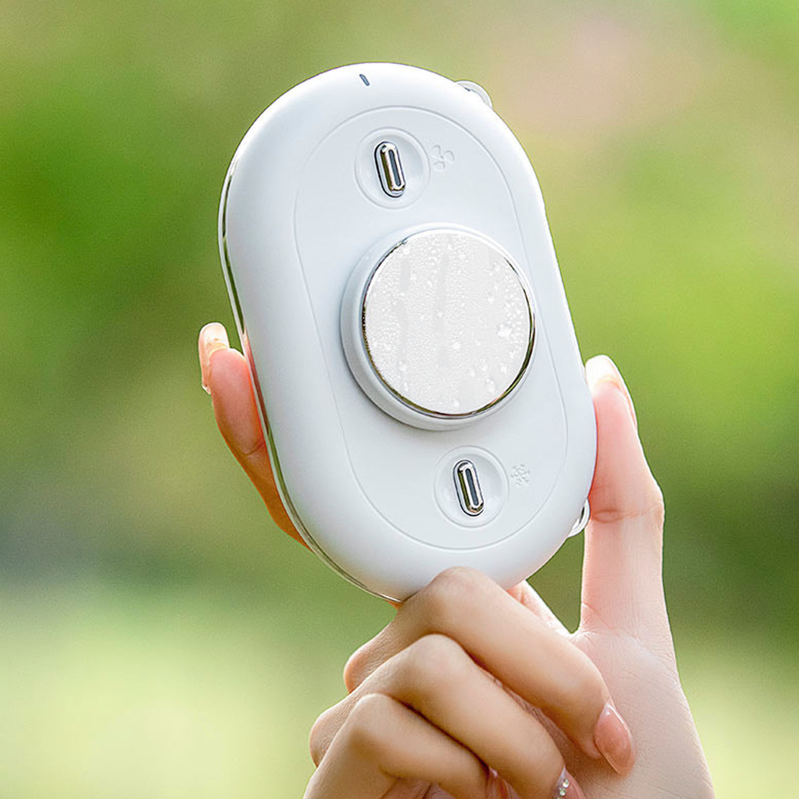 Nackenventilator, Mini-tragventilator, Komfortabler Gartenventilator, Usb-aufladbar, Weiß.