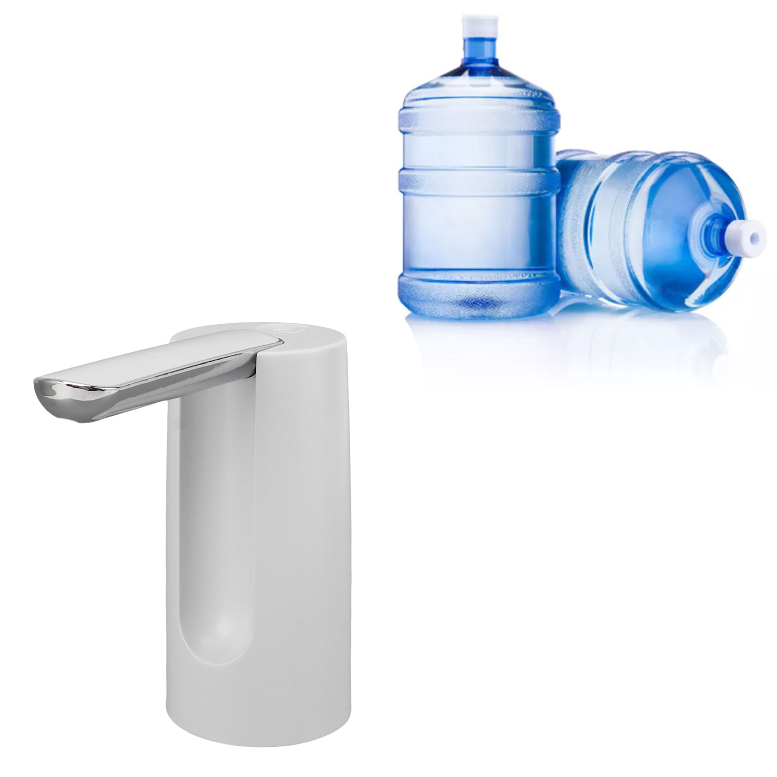 Faltbare Wasserpumpe Für Haushaltswasserflaschen, Automatisches Ansaug- Und Abgabegerät Für Mineralwasser, Elektrischer Automatischer Wasserspender Für Zuhause, Weiß.