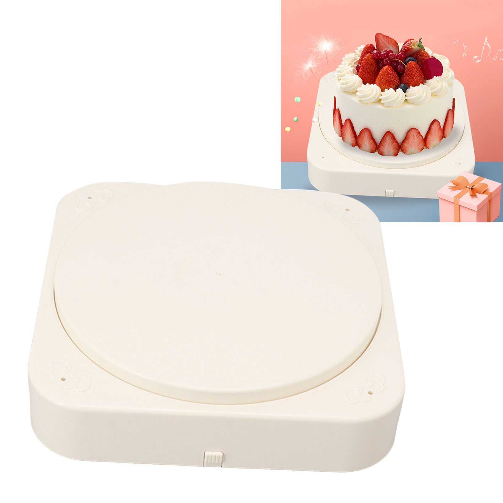 8-zoll-drehkuchen- Und Dessertmaschine Mit Glocke Und Musik, Automatische Drehdessertmaschine Mit Musik.