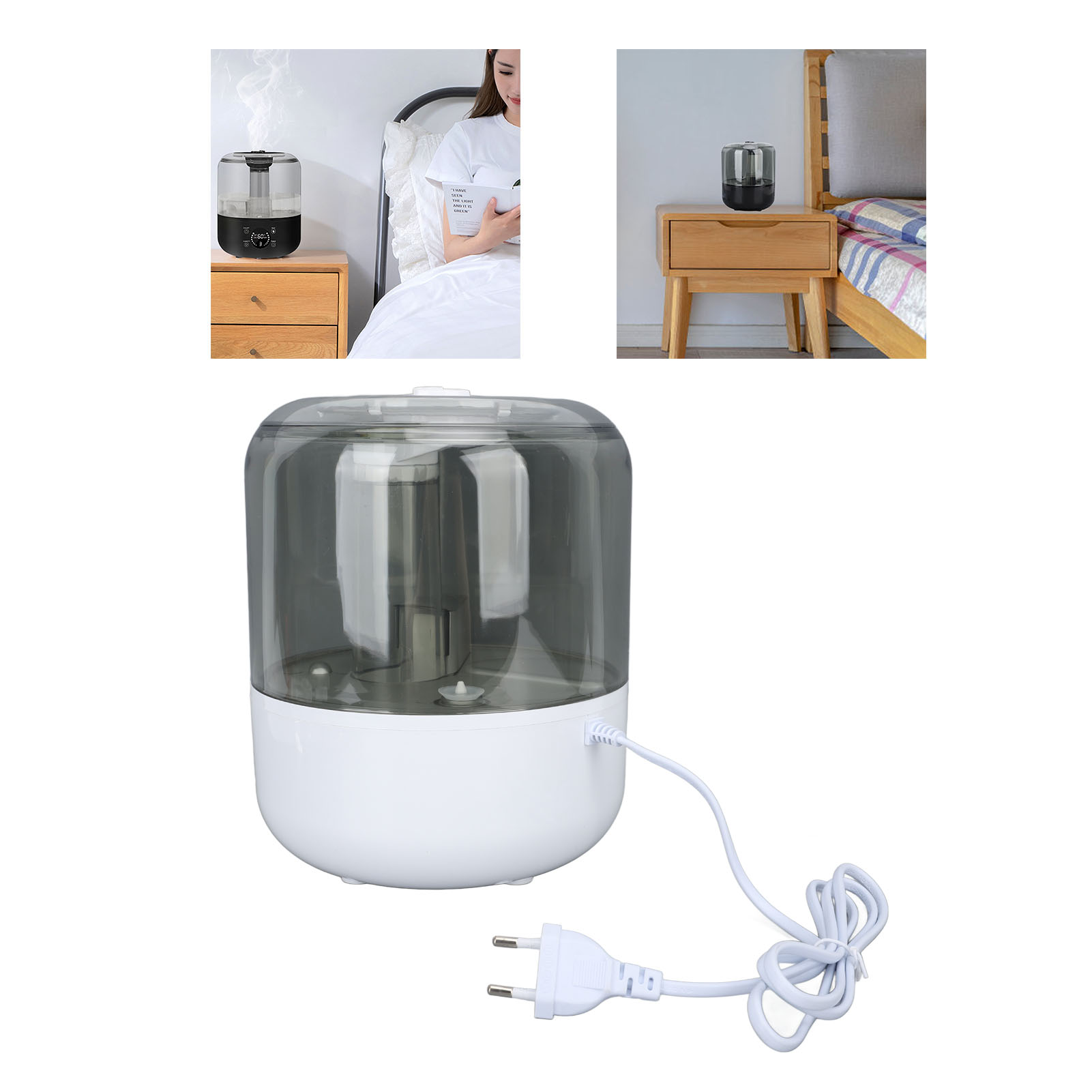 Großvolumiger Dual-jet-luftbefeuchter, 3 Liter, Hohe Nebelleistung, Weiß, Für Zuhause Und Büro.