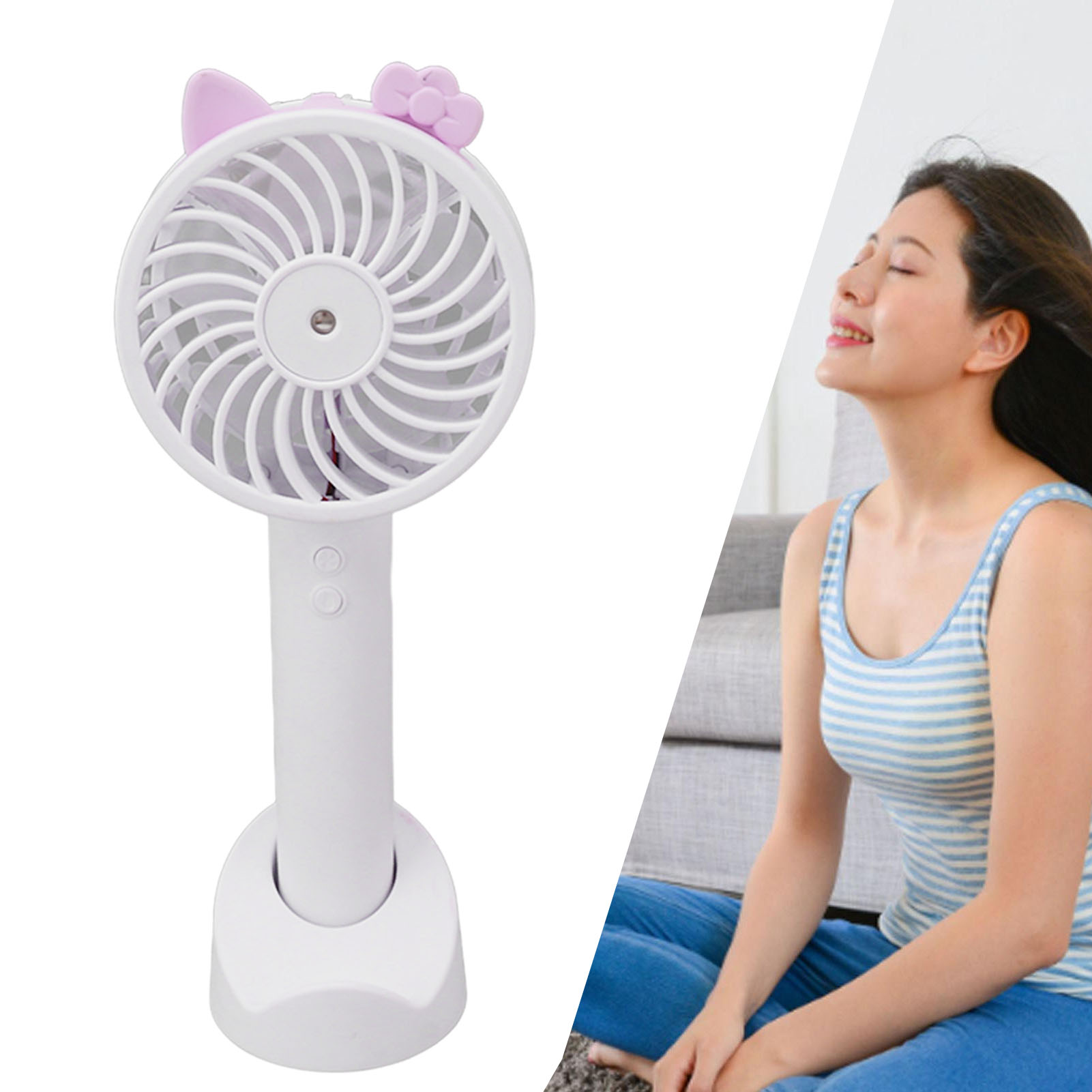 Tragbarer Mini-usb-ventilator Mit Sprühfunktion, Tragbares Tisch-befeuchtungsgerät, Handventilator.