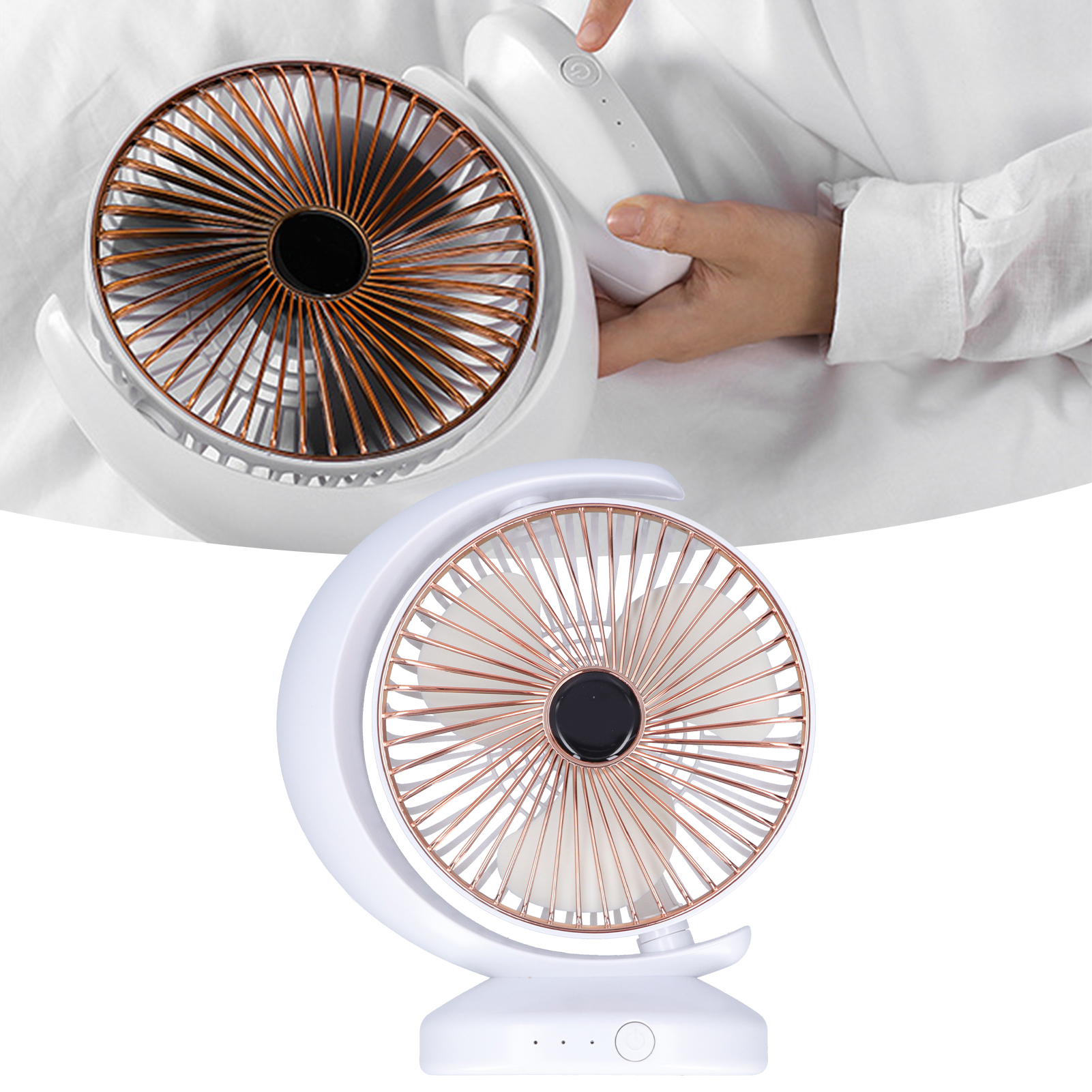 Mini-ventilator, Tragbar, Per Usb Aufladbar, Ideal Für Büros Und Studentenwohnheime, Leiser Betrieb, Für Den Sommer Geeignet, Vergoldetes Usb-ladegerät