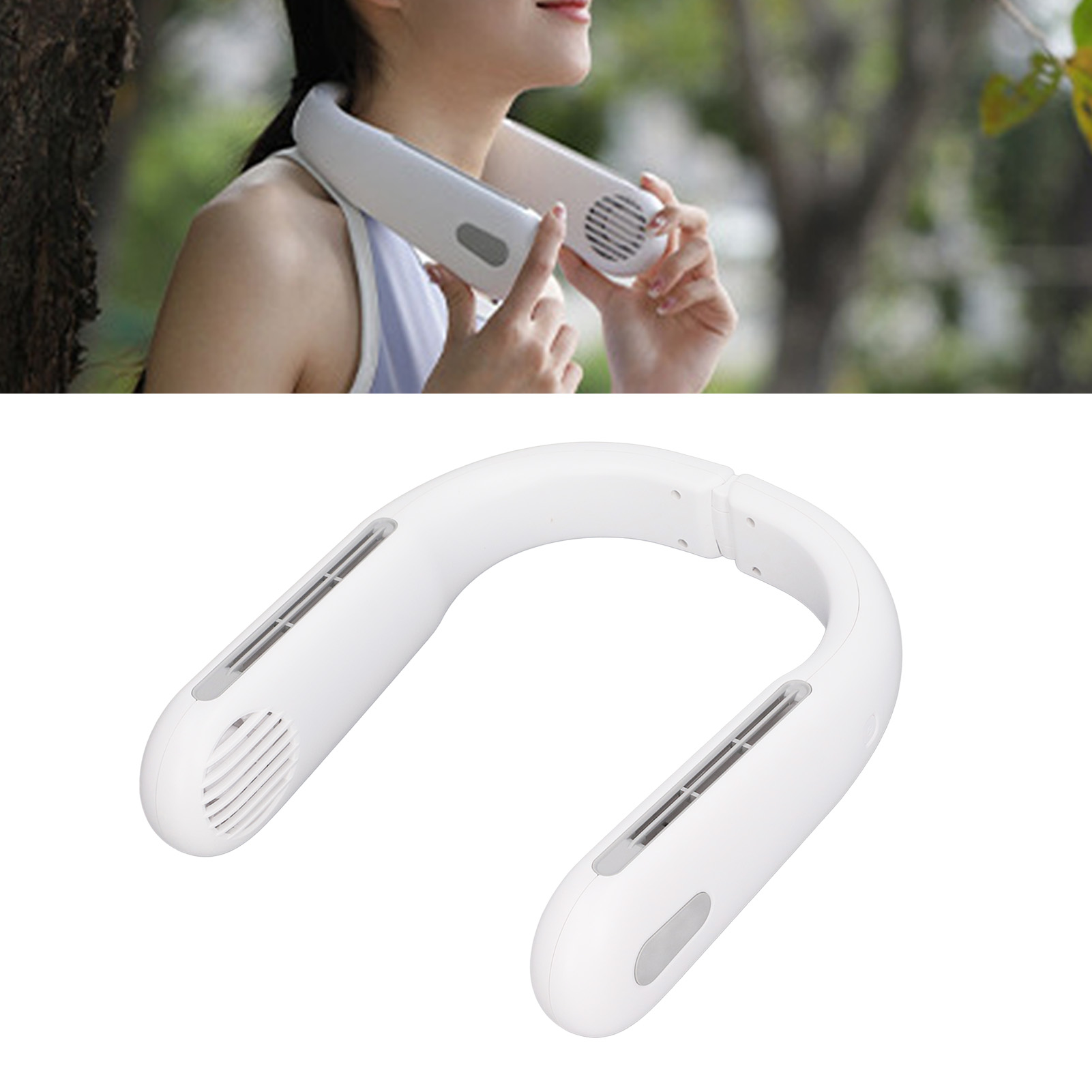 Nackenventilator, Mini-nackenventilator Für Faule, Usb-aufladbar, Weiß.