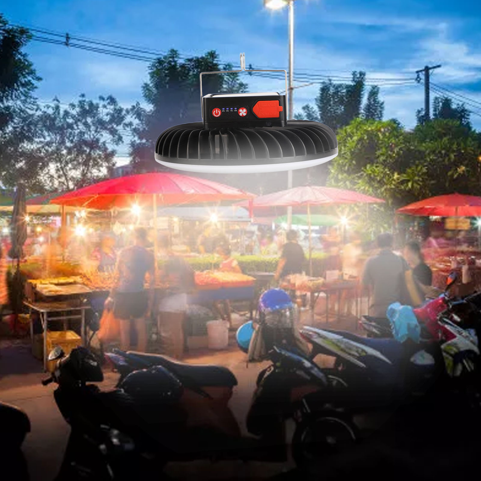 Wiederaufladbare Solar-campinglampe, Tragbare Zeltlampe, Lampe Für Nachtmarktstände