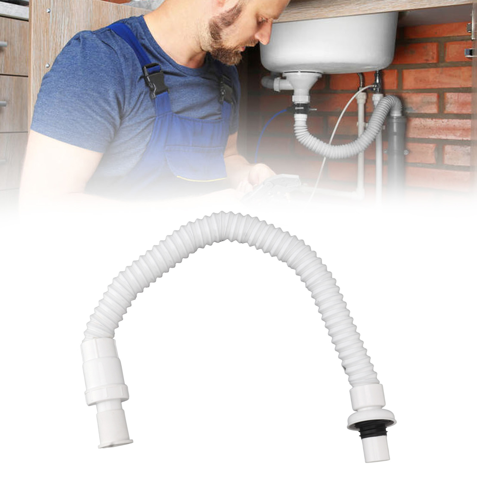 Einzelnes Abflussrohr Für Waschbecken Mit Geruchshemmendem Kern, Integriertes Abflussrohr Für Waschbecken Und Waschmaschine.