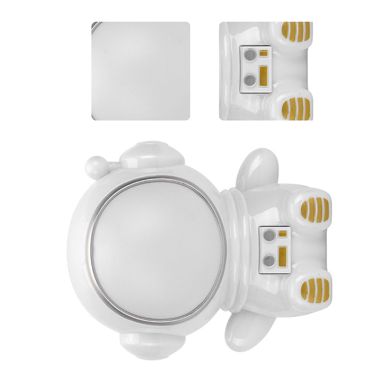 Kreative Led-astronauten-nachtlampe, Sieben Wechselnde Farben, Nachttischlampe, Schreibtischlampe Für Studenten, Astronautenmotiv – Weiß