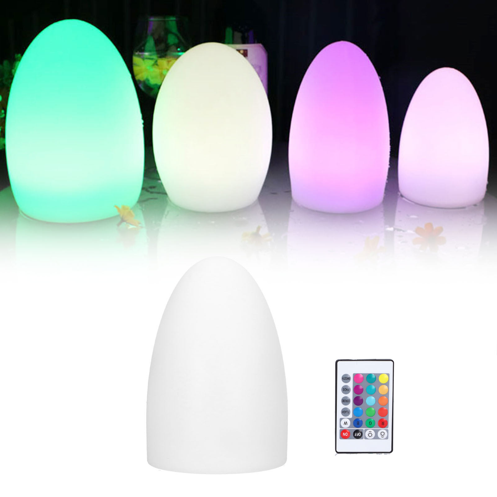 Rgb-led-tischleuchte In Eiform, 16 Farben, Fernbedienbar, Led-nachtlicht, Ambientebeleuchtung Für Bartische, Karaoke-bars Oder Esszimmer.