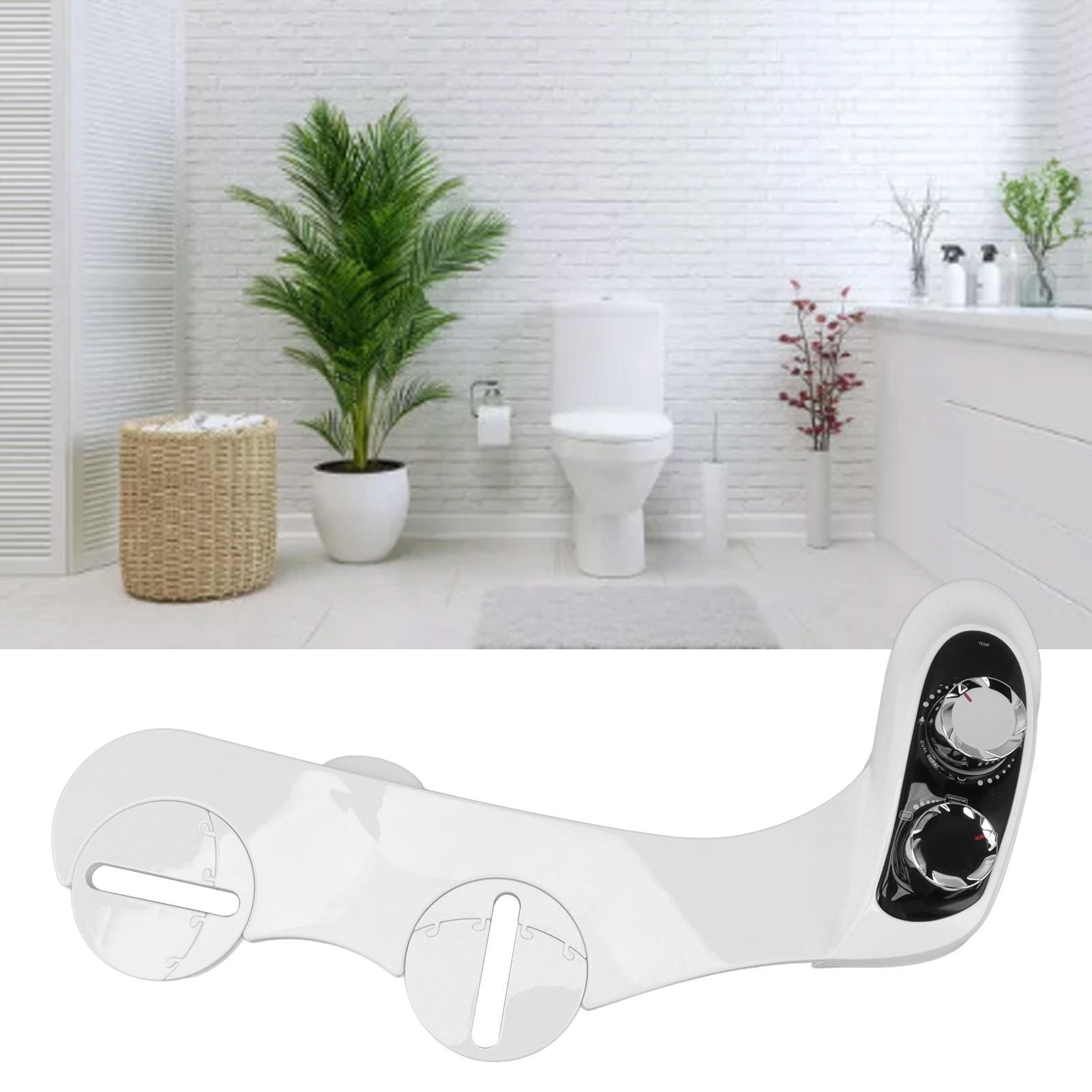 Intelligenter Wc-sitz Mit Temperaturanzeige, Nicht-elektrischem Bidet, Einfacher Warm- Und Kaltwasserreinigung Für Die Intimhygiene, Dual-jet-funktion.