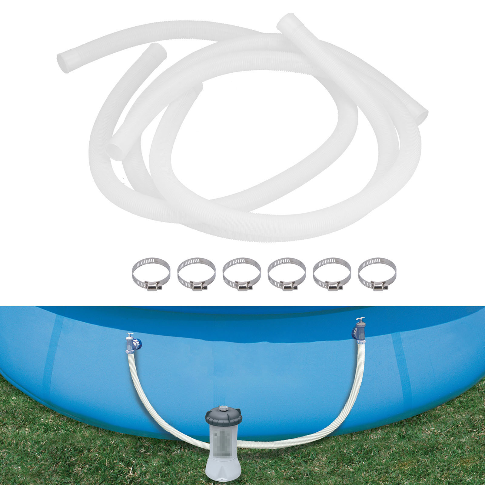 Set Mit 3 Ersatz-poolschläuchen, Ersatzschlauch Für Die Poolpumpe, Schlauch Für Die Filterpumpe