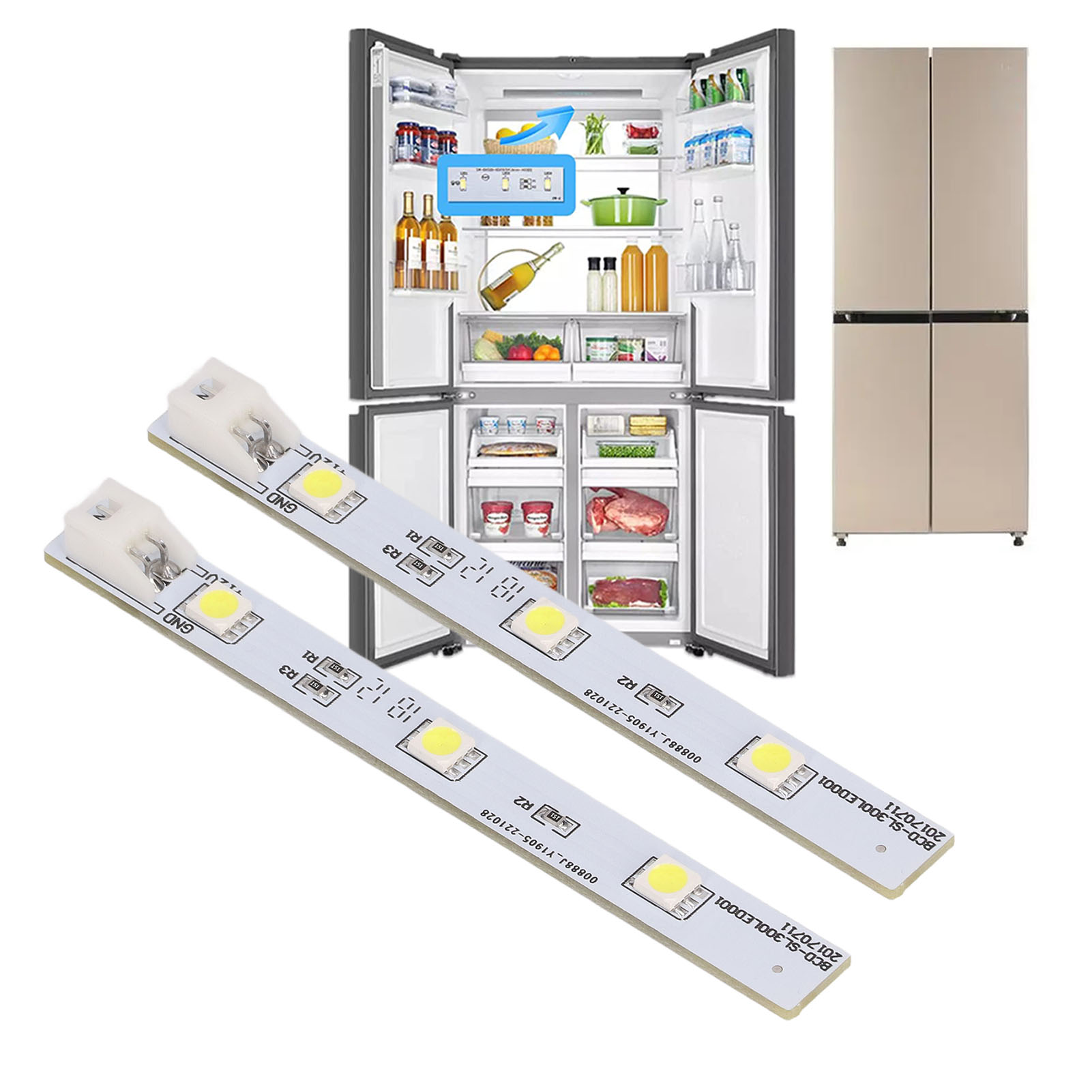 Led-lichtleiste Zur Kühlschrankkühlung, Weißes Licht, Dc12v, Kompatibel Mit Electrolux Kühlschrankmodell Bcd-sl300led001/ese6619td.