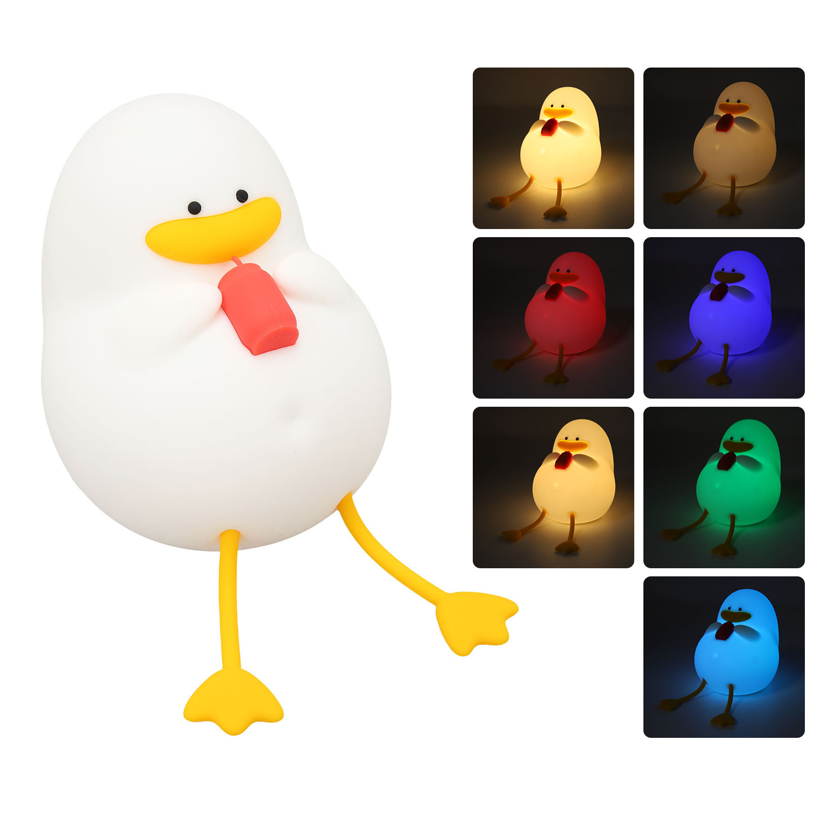 Niedliches Enten-nachtlicht, Niedliches Enten-nachtlicht Für Kinder, Silikon-nachtlicht, Wiederaufladbare Babylampe Mit Usb-anschluss, Augenschonendes Nachtlicht, Mehrfarbiges Nachtlicht, Geschenk Für