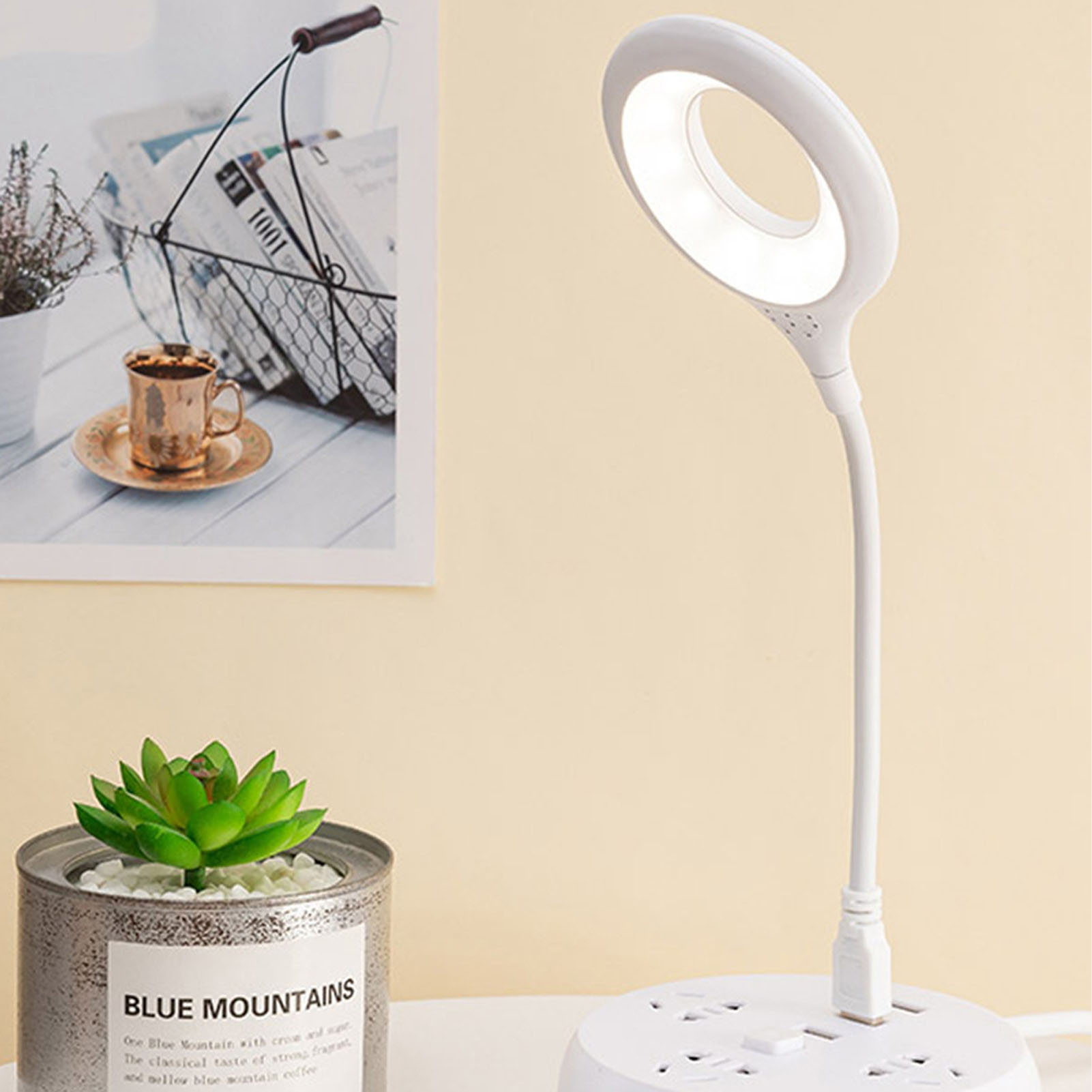Usb-nachtlicht, Tragbare Laptoplampe, Weiße Led-leselampe Für Zuhause, Augenschutzlampe.