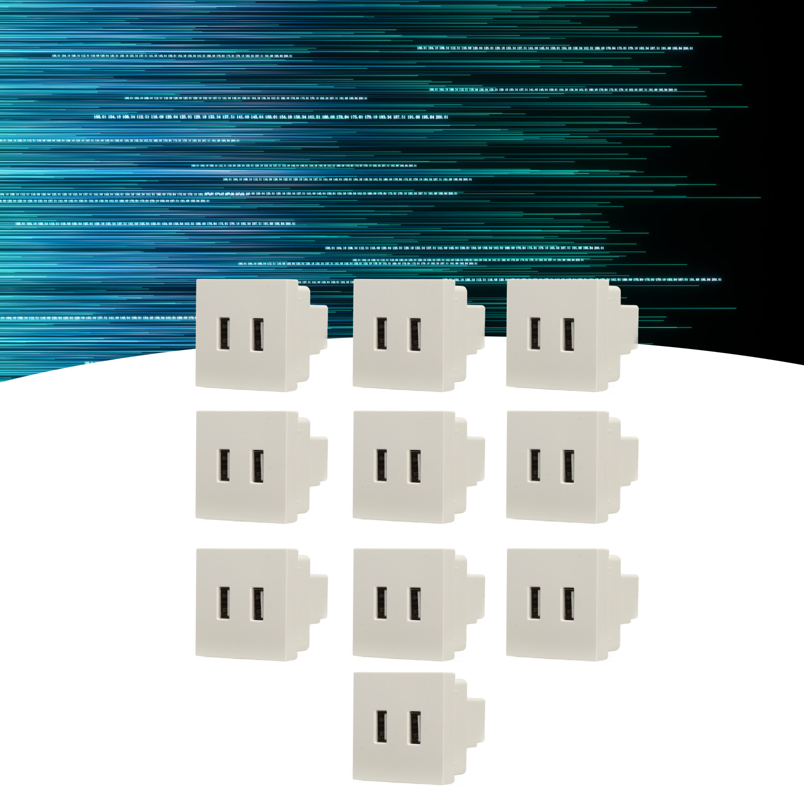 10 Stück/eingebaute Dual-port-usb-buchse, Dc5v2a 10w-ladefunktion, Usb Typ 45 Modul, Kartensteckdose, 110-250v.
