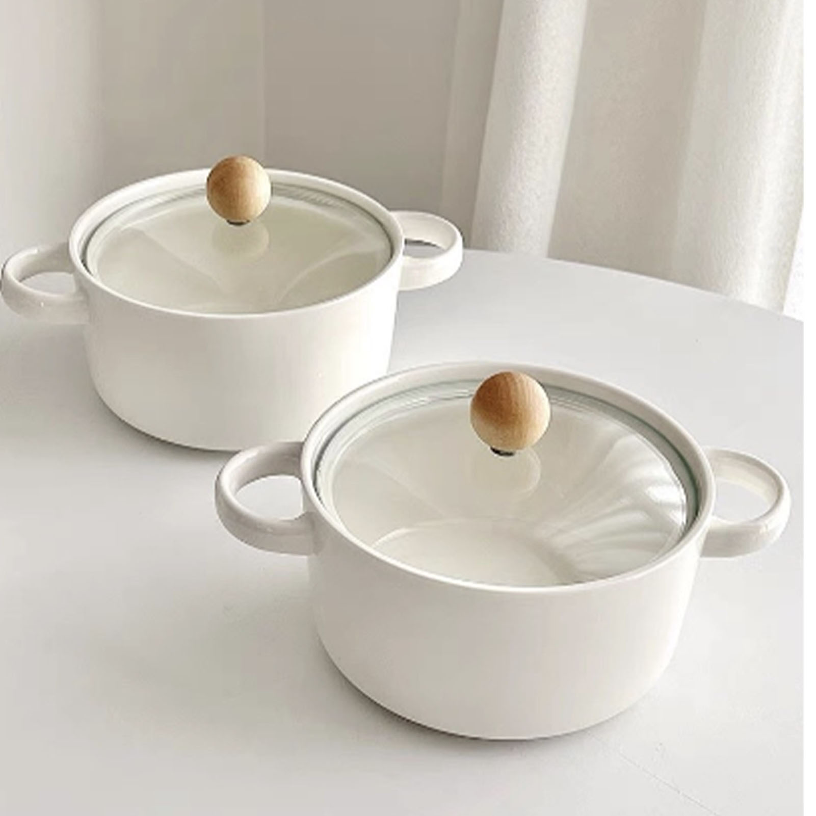 Keramikschüssel Mit Griff Und Deckel, Ideal Für Studenten Und Familien, 15 Cm Suppenschüssel, Suppenschüssel Im Nordischen Stil, Kleine Familiensuppenschüssel.