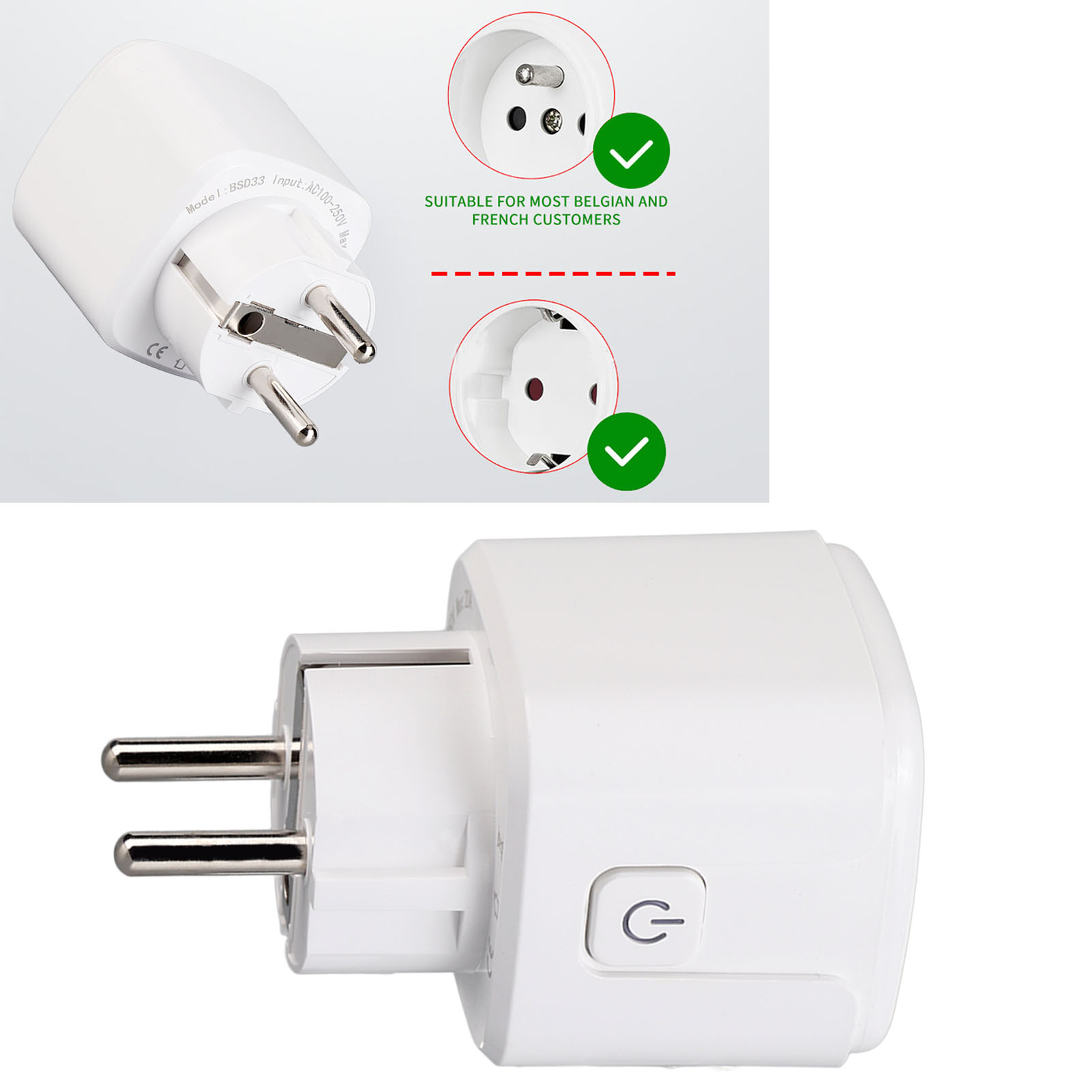Intelligente 20-a-steckdose Mit Sprachsteuerung, Smartphone-timer, Countdown-timer, Tuya Graffiti App, Europäischer Standard 100–250 V