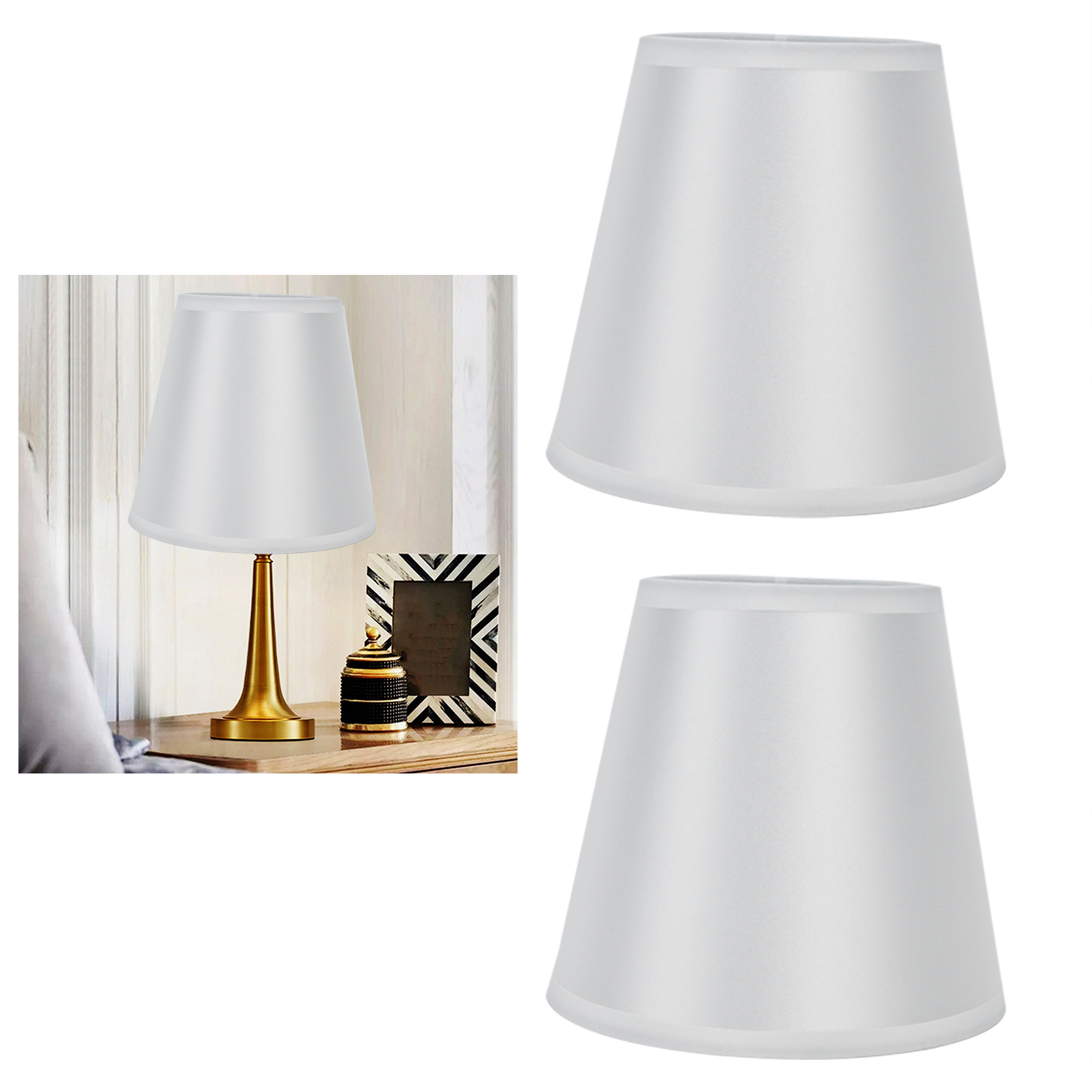 Lampenschirm Aus Stoff, Europäischer Minimalistischer Stil, Zweiteiliger Klemmlampenschirm, Geeignet Für Kerzenlampen Mit E14-schraubsockel, Stehlampen, Tischlampen, Pendelleuchten, Wandleuchten, Pt10