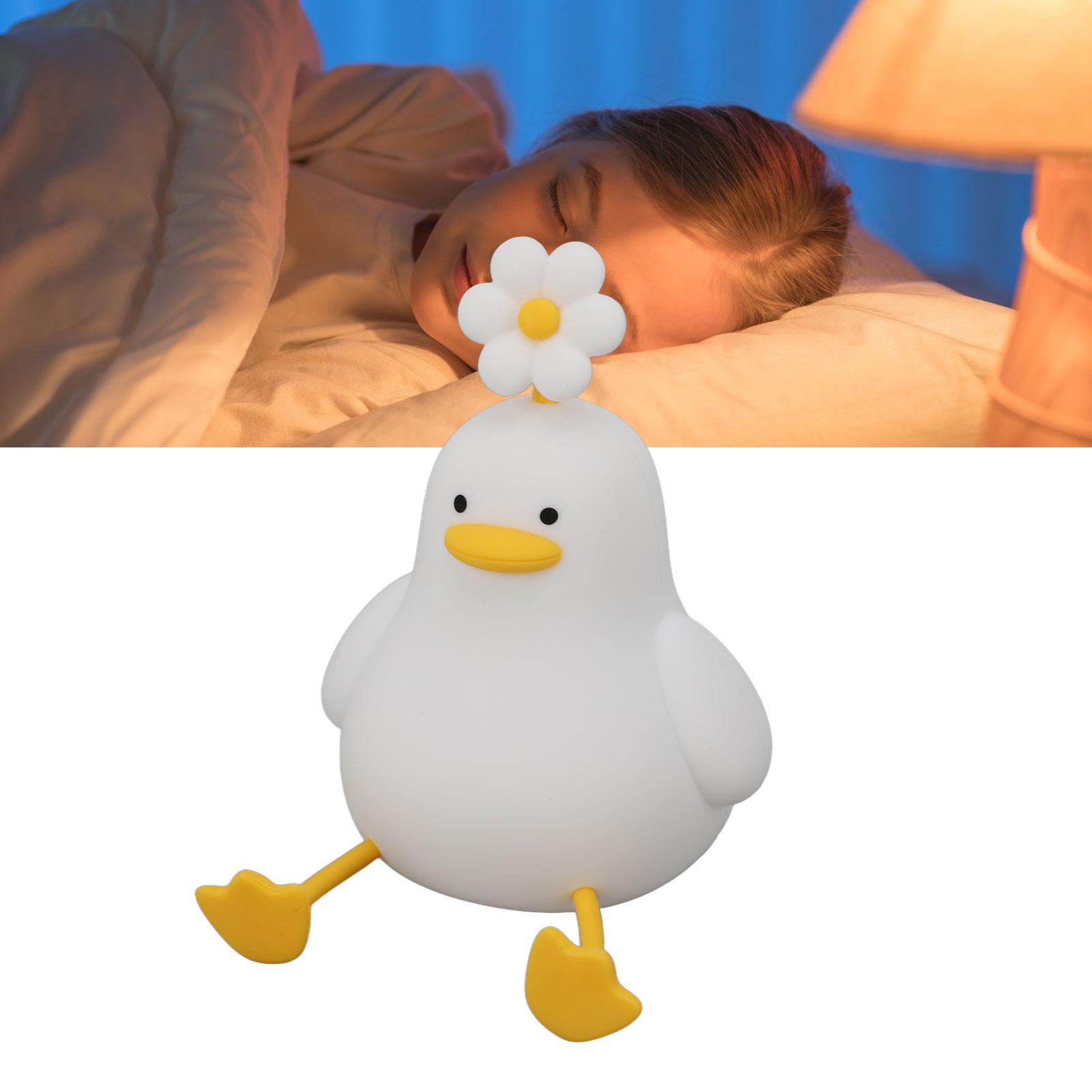 Niedliches Enten-nachtlicht, Kreative, Antippbare Silikonlampe, Nachtlicht Als Schlafbegleiter Für Kinder, Bezauberndes Deko-spielzeug.