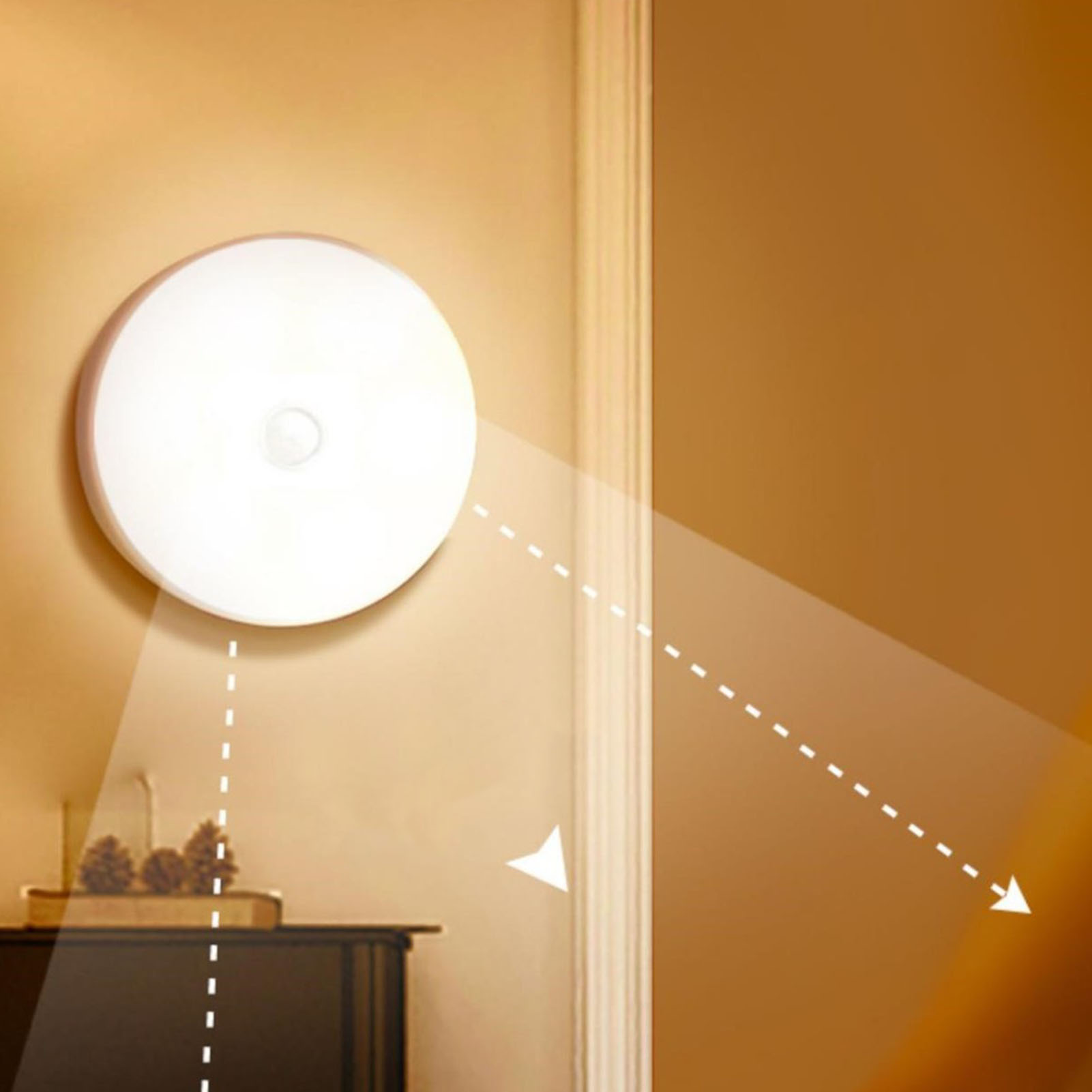 Intelligentes Led-nachtlicht Mit Anwesenheitssensor, Kreative Nachttischlampe Für Flur, Kleiderschrank Oder Schlafzimmer, Warmes Licht