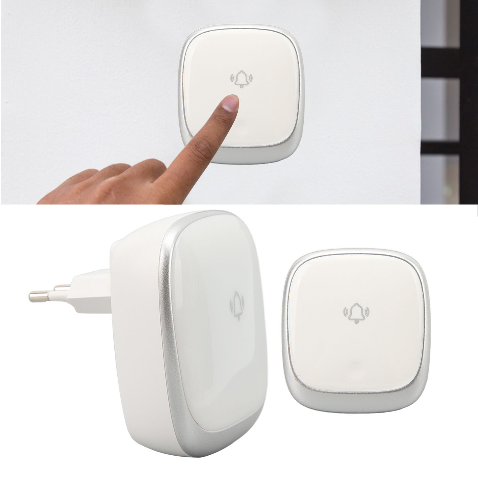 Kabellose Türklingel, Notrufknopf Für Senioren Und Menschen Mit Behinderung, Intelligenter Ein-tasten-notruf Mit Led-anzeigeleuchte