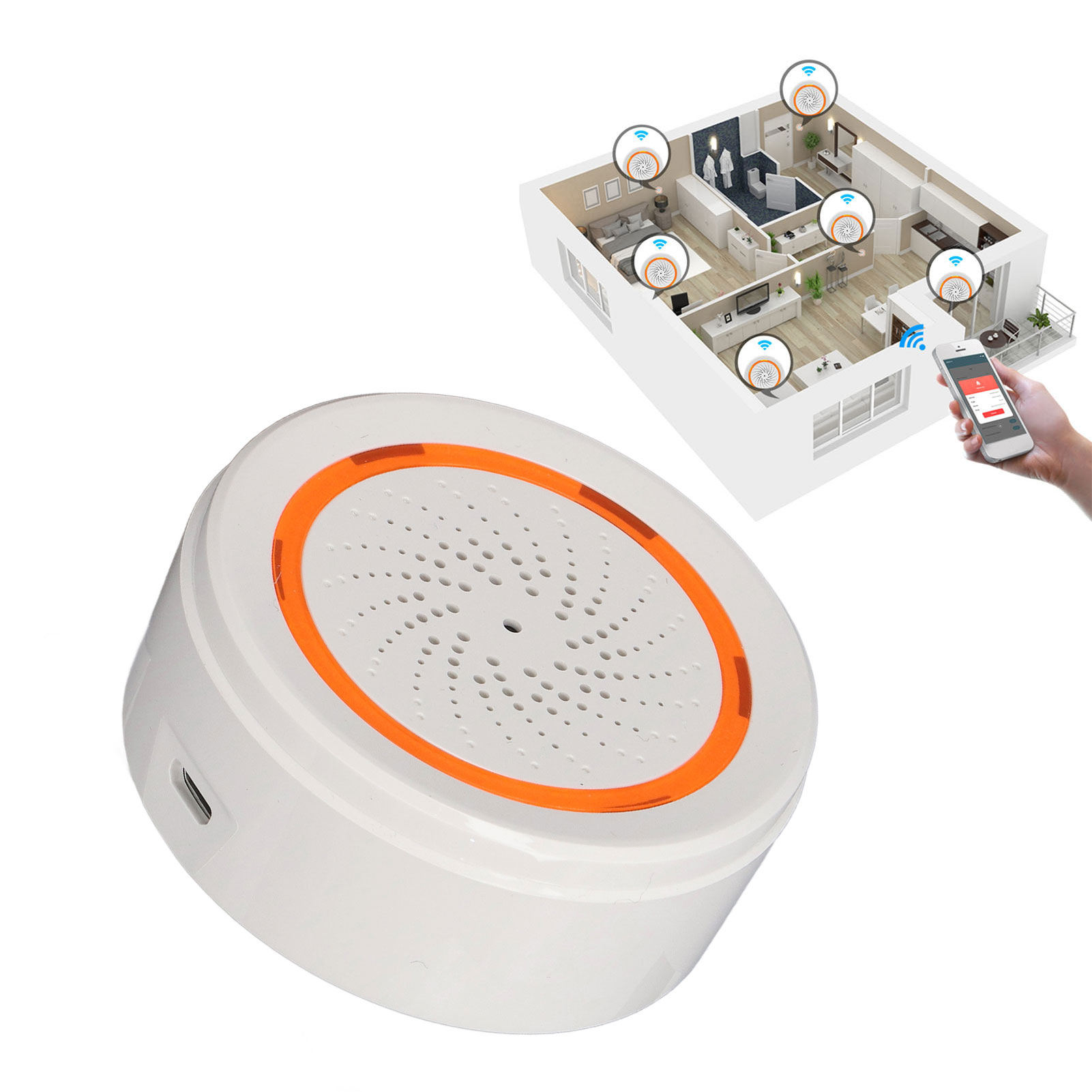 Graffiti Zigbee Ton- Und Lichtalarm, Intelligenter Alarm Mit Fernbedienung Per App, Usb-stromversorgung, Batterien Nicht Im Lieferumfang Enthalten