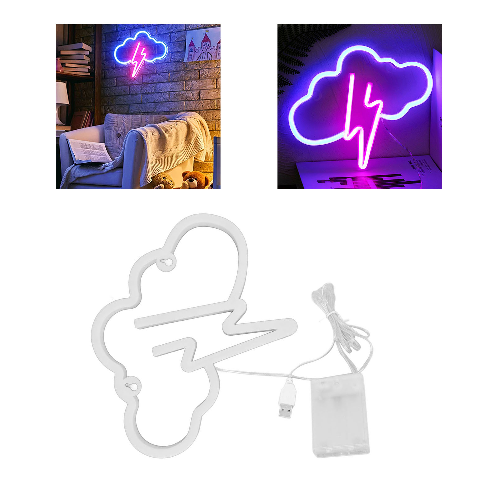 Neon-leuchtschild In Blitzform, Led-wandleuchte, Wanddekoration, Batterie- Oder Usb-betrieben, Ideal Für Schlafzimmer, Kinderzimmer, Wohnzimmer, Bar, Party, Weihnachten, Hochzeit.