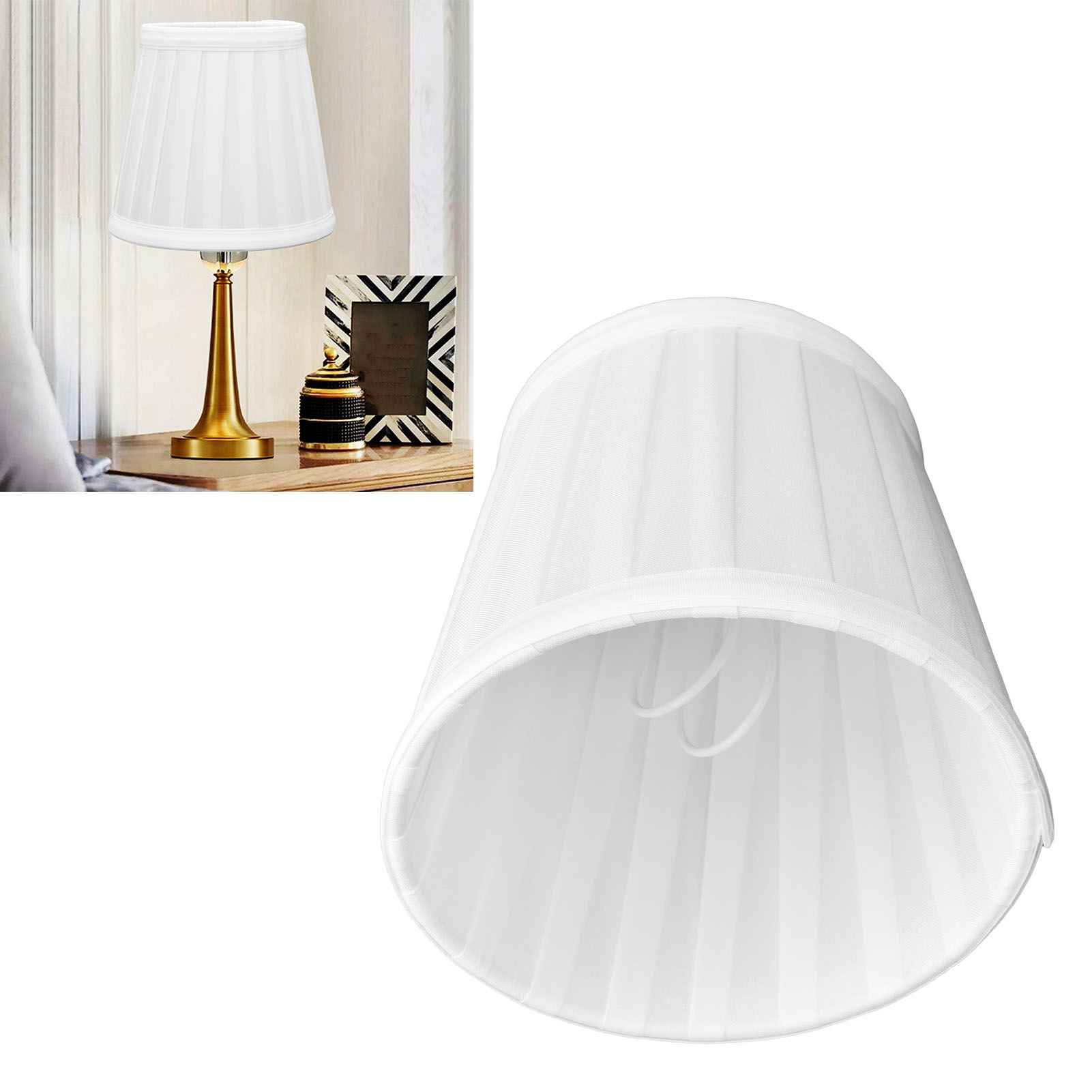 Lampenschirm Aus Stoff, Minimalistischer Europäischer Stil, Lamellenstruktur Aus Stoff, Zweiteilige Clipbefestigung, Kompatibel Mit E14-leuchtmitteln (tisch-, Steh-, Pendel- Und Wandleuchten) 0205