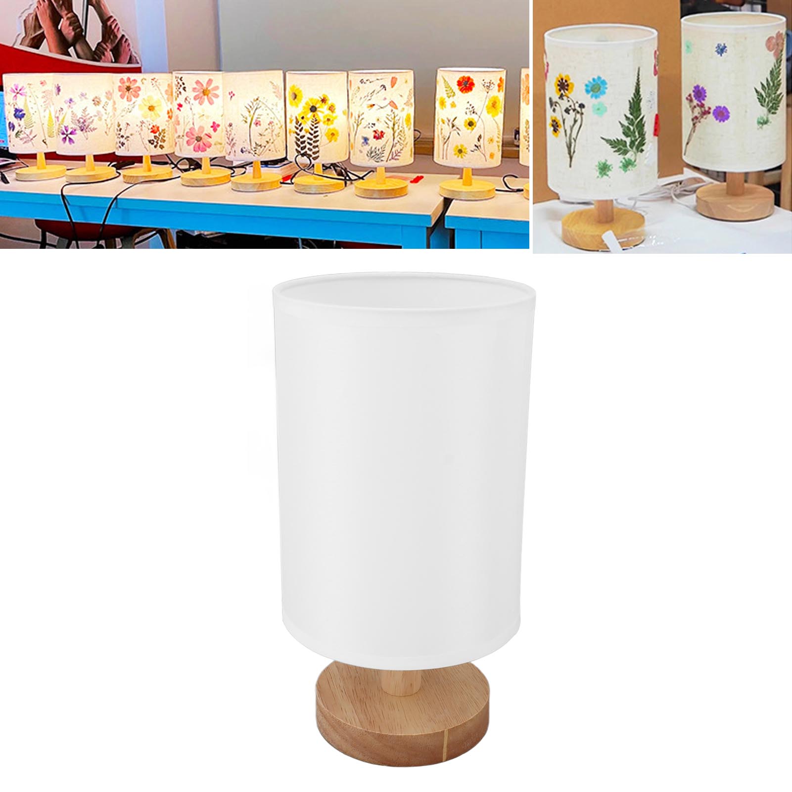 Tischlampe Aus Trockenblumen, Diy-set Mit Gepressten Blumen, Gepresste Blumen Als Präparat, Nachttischlampe, Modell 5