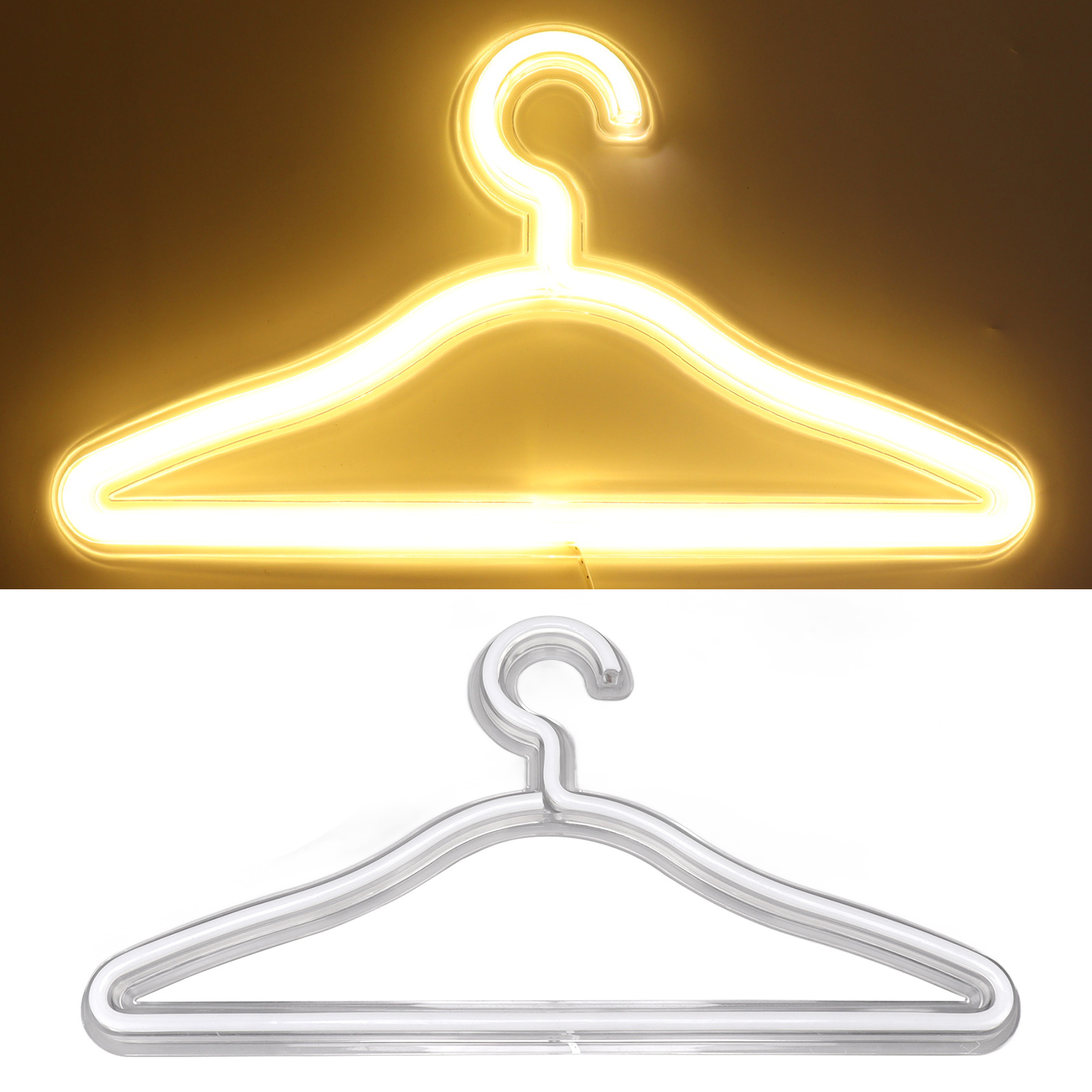 Led-neonlicht In Form Eines Kleiderständers, Usb-betrieben, Festliches Nachtlicht Fürs Schlafzimmer.