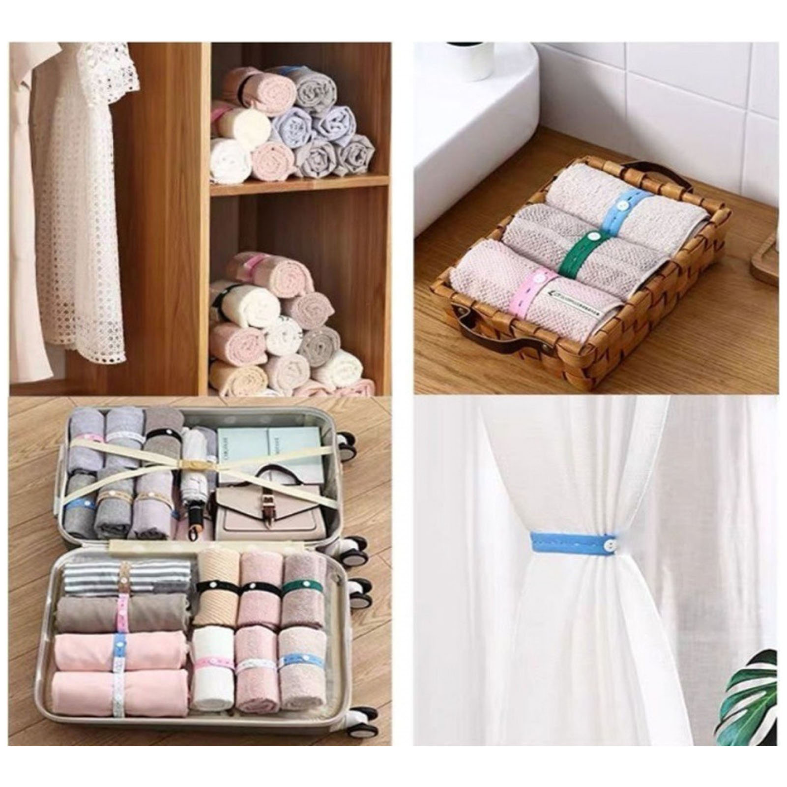 Zusammenrollbarer Kleiderorganizer, Knitterfrei Und Mit Gurten Ausgestattet, Ideal Für Studentenwohnheime, Reisen, Zuhause Und Zum Trocknen Von Decken. Preisgünstige Familienpackung.