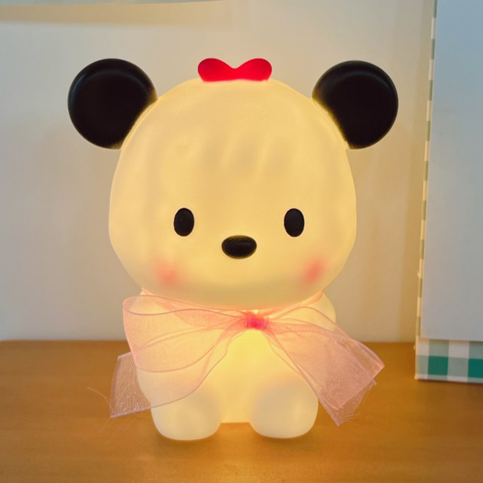 Niedliche Bären-tischlampe, Nachttischlampe, Schleifen-hundelampe Fürs Kinderzimmer, Nachtlicht, Dekorative Mädchenlampe