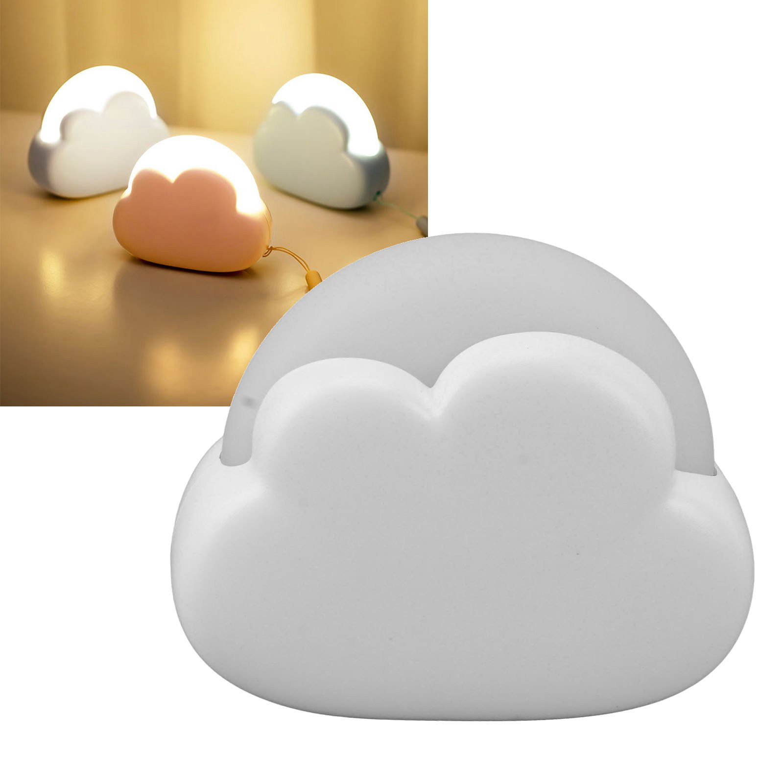 Dekorative Mini-schreibtischlampe Fürs Schlafzimmer, Neues Wiederaufladbares Wolken-nachtlicht, Kreativ Und Niedlich – Weiß. (geburtstagsgeschenk)