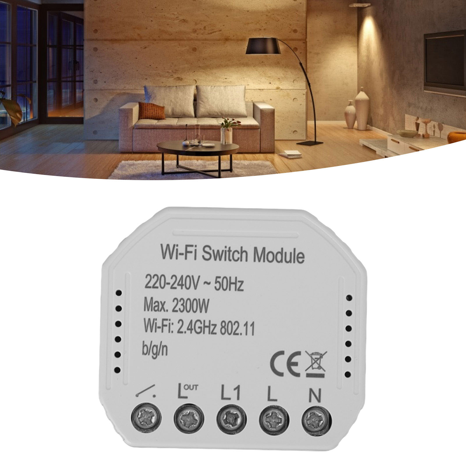 Intelligenter Wlan-leistungsschalter, Verdeckter Smart-schalter, Fernbedienung Im Graffiti-stil, Kompatibel Mit Alexa Und Google.
