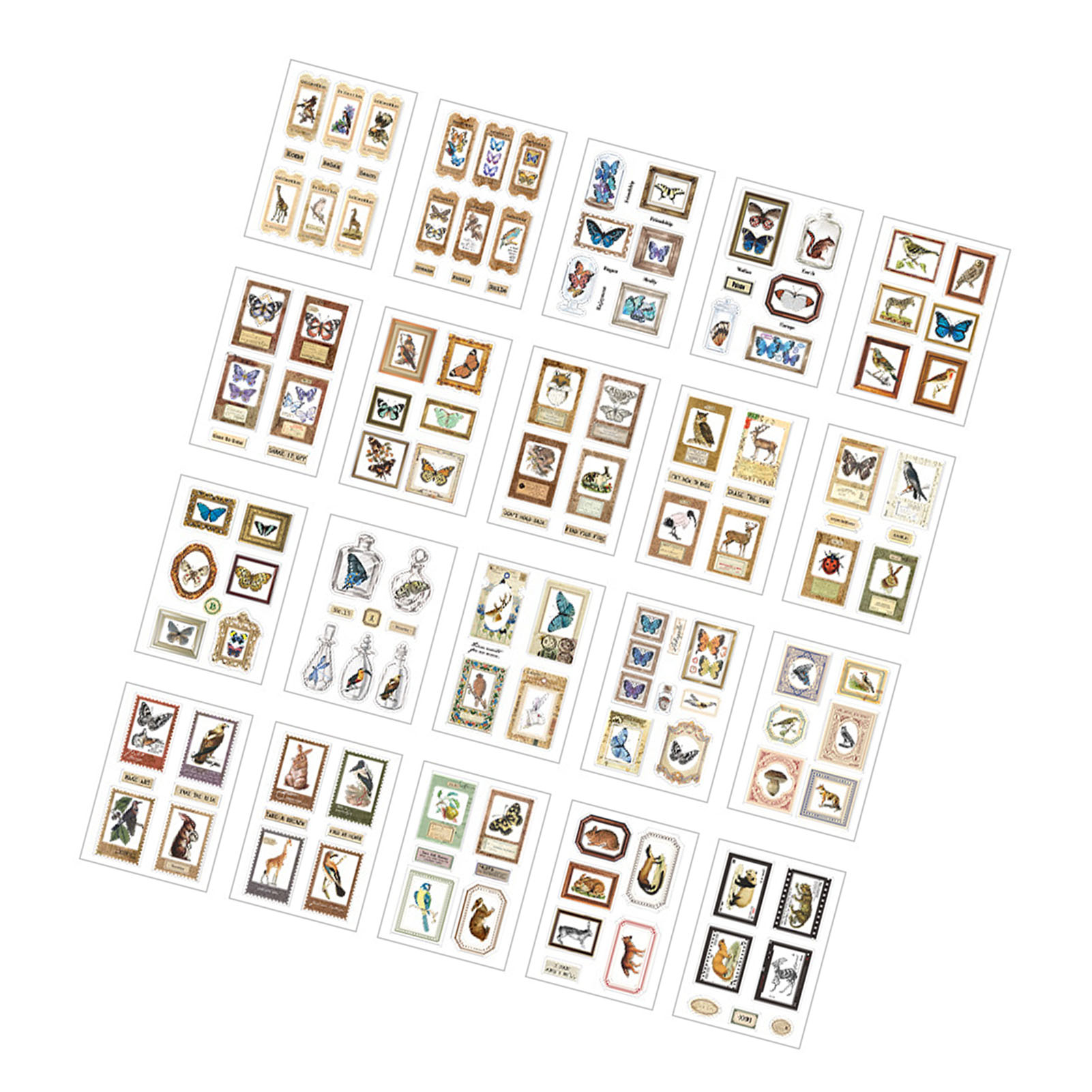 Infeelme Stickerbuch, Retro-dekosticker Für Tagebücher, 20 Sticker, „gemeinsamer Spaziergang In Der Dämmerung