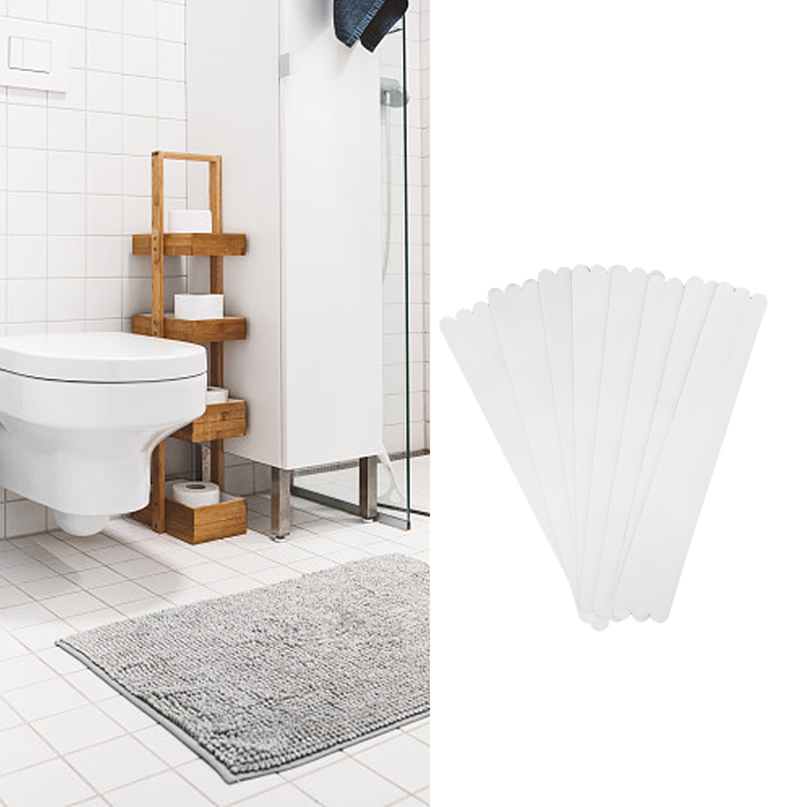 Rutschfeste Matten/aufkleber, Geeignet Für Zuhause, Treppen, Badezimmer, Badewannen, Saunen Und Küchen. 2 X 38 Cm, 24 Stück Pro Packung.