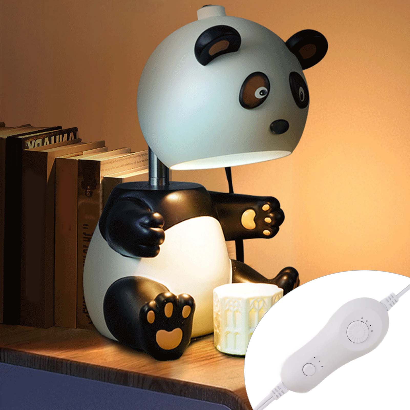 Niedliche Panda-roboter-kerzenlampe Mit Dekorativem Timer, Tischlampe Fürs Schlafzimmer, Aromatherapie-lampe, Europäischer Standard