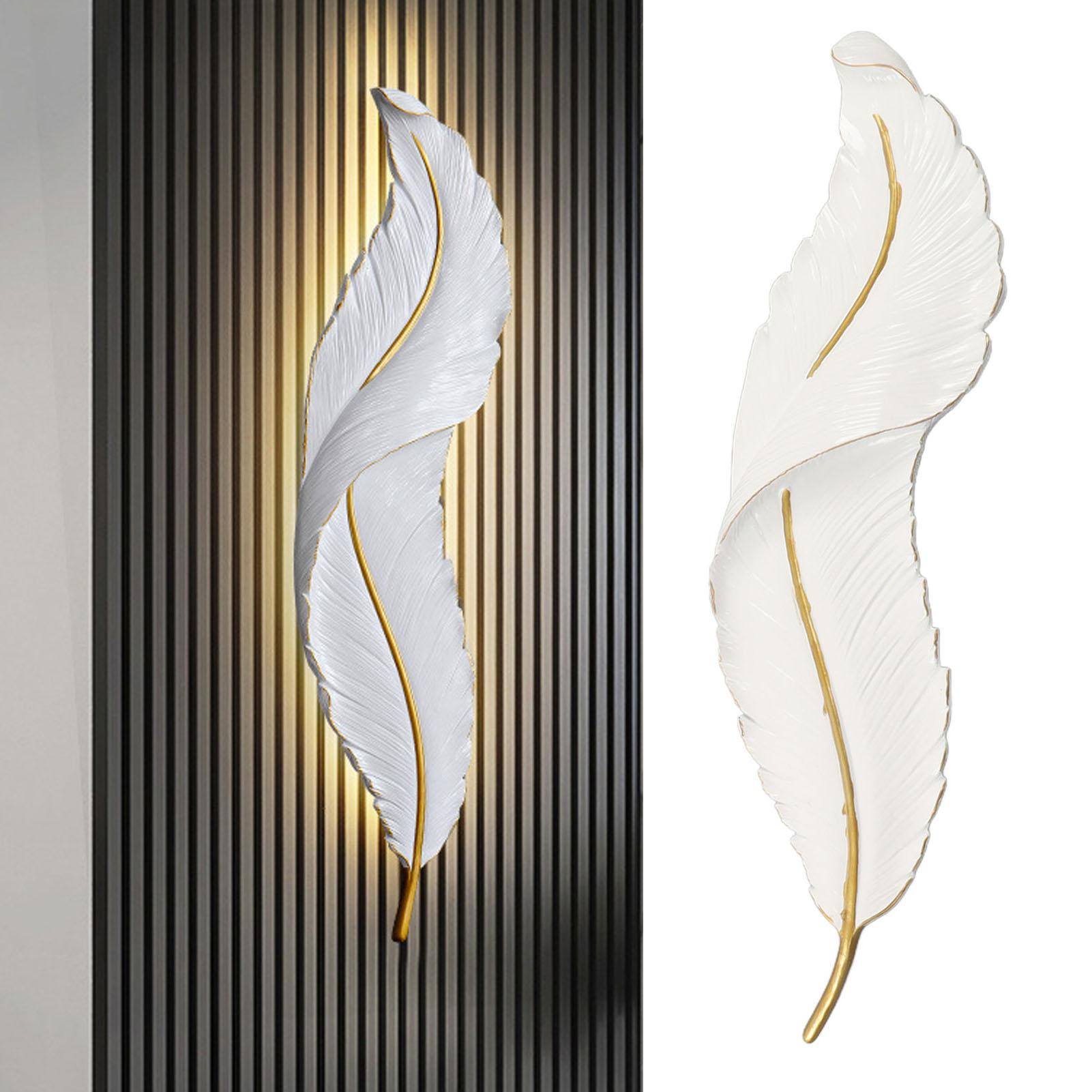 Moderne Und Kreative Led-wandleuchte, Elegant Und Stilvoll, In Form Einer Feder, Für Schlafzimmer, Wohnzimmer Und Flur.
