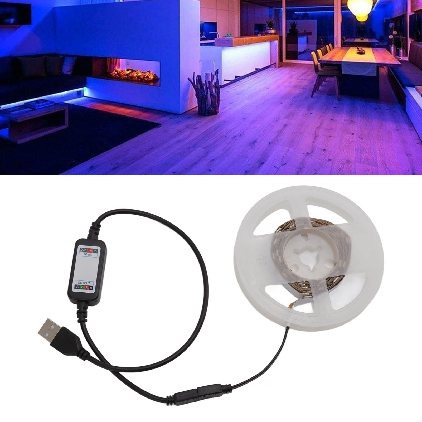 5v-led-streifen Mit Usb, Bluetooth Und Rgb 5050-farbwechsel, 5 Meter