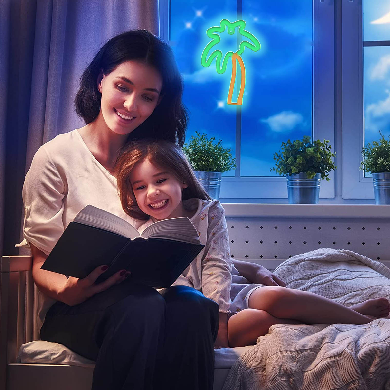 Leuchtreklame In Kokosnussbaumform, Led-neonlampe In Kokosnussbaumform, Dekoratives Wandnachtlicht Für Kinderzimmer, Usb-/batteriebetrieben