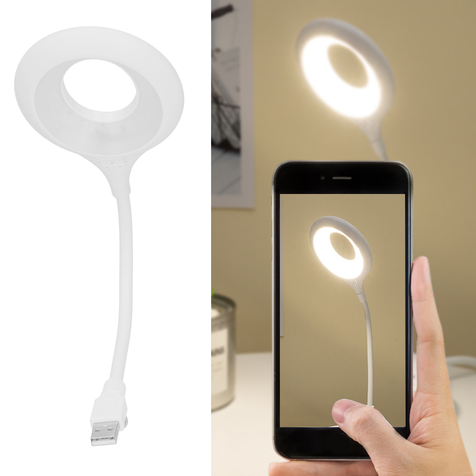 Usb-leselampe, Flexible Laptop-tastaturlampe Mit Hals, Led-lampe, Tragbare Usb-lampe, Schreibtischlampe, Augenschonende Lese-/arbeitslampe Für Den Nachttisch, Nachtlicht, Usb-betrieben, Natürliches Li