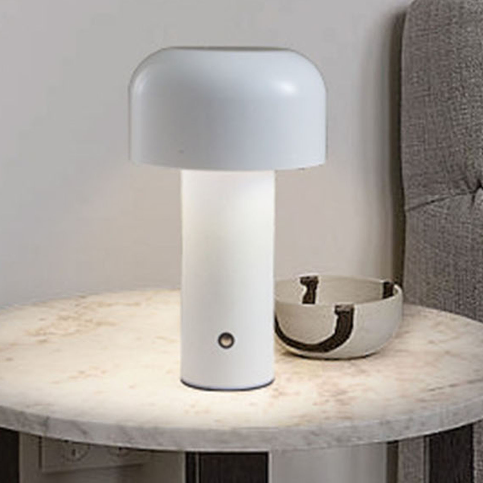Italienische Led-tischleuchte Für Bar/restaurant, Nachttischlampe, Pilzlampe Fürs Schlafzimmer, Usb-aufladbares Nachtlicht, Stimmungslicht, Weiß