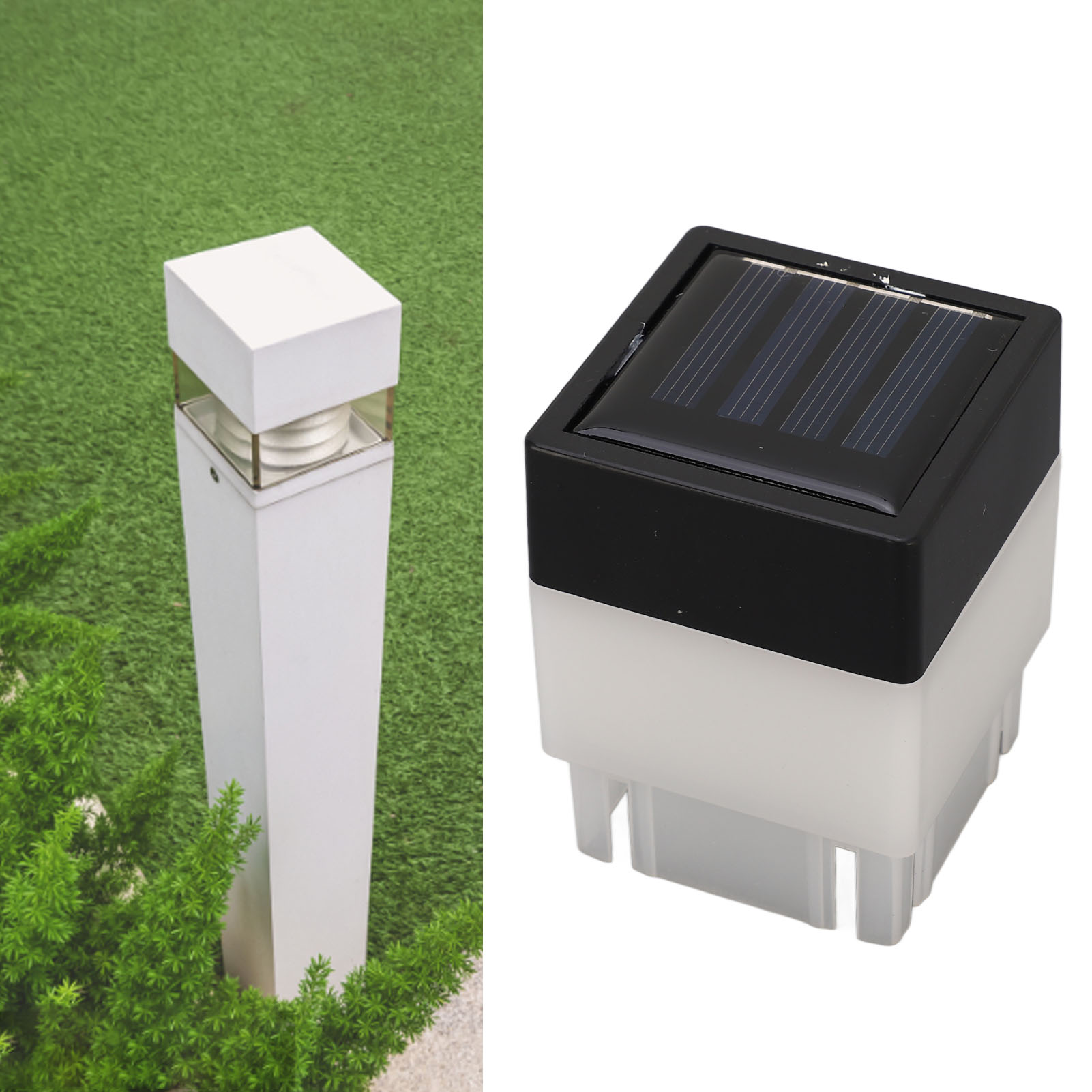 Solarbetriebene Säulenleuchten Für Den Außenbereich, Solarzaunleuchten, Quadratische Zaunleuchten, Led-säulenleuchten, Gartenbeleuchtung.