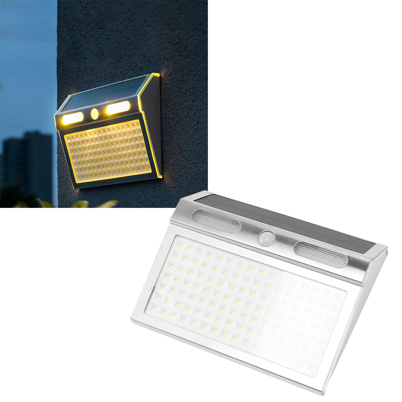 Solar-wandleuchte Mit Bewegungsmelder, Außenwandleuchte Für Die Veranda, Wasserdichte Led-außenbeleuchtung Für Den Garten, Wasserdichte Edelstahl-wandleuchte Mit Bewegungsmelder.