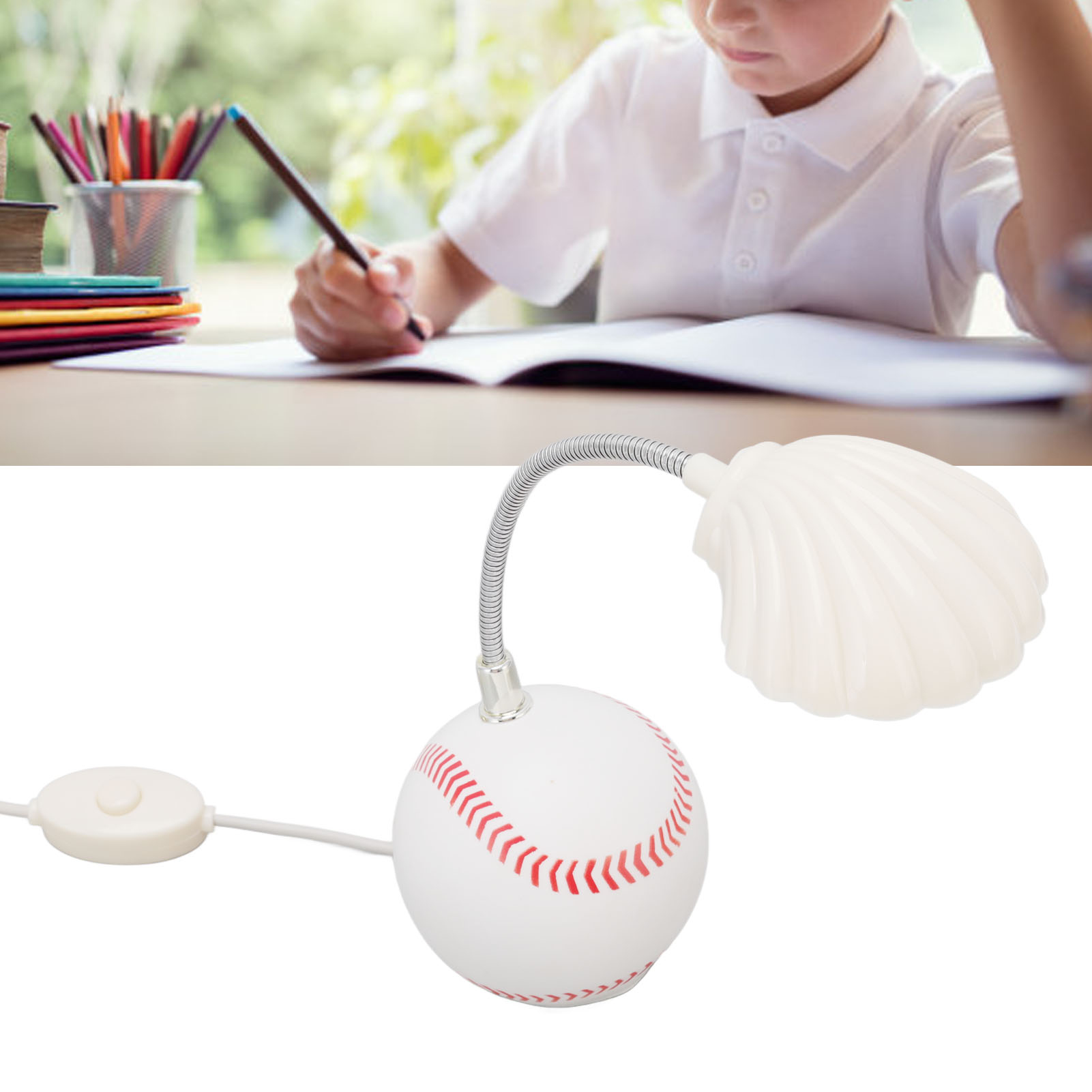 Led-tischlampe In Baseballballform, Mini-usb-schreibtischlampe, Kinderschreibtischlampe.