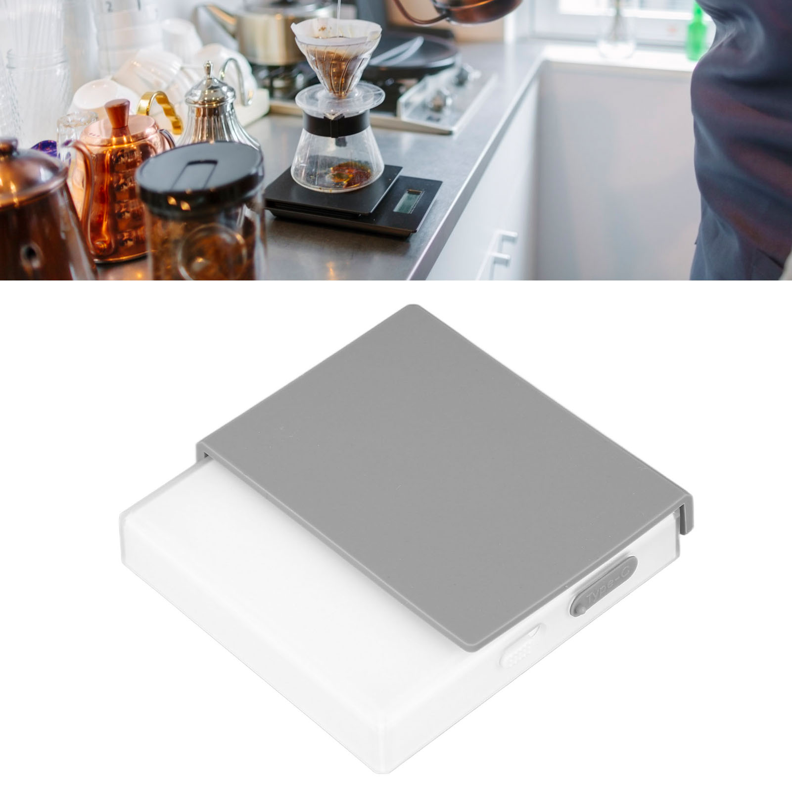 Mini-kaffeewaage, Weiß, Für Filterkaffeemaschinen – Intelligente Mini-kaffeewaage