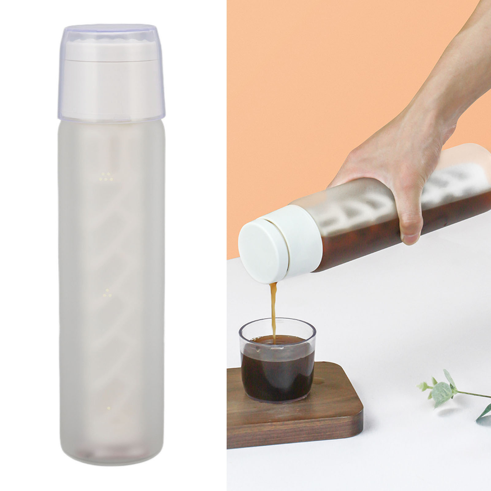 550-ml-kaltbrüh-kaffeemaschine Für Zuhause, Filterflasche Für Kaltbrüh-fruchtinfusionen, Mattiertes Glas, Ideal Für Kaffee Im Freien, Tragbare Flasche Für Fruchtinfusionen, Eiskaffeemaschine