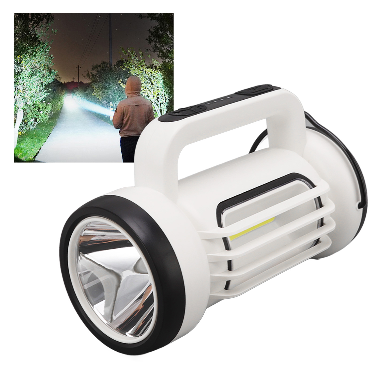 Tragbare Campinglampe Für Den Außenbereich, Wiederaufladbare Hochleistungs-cob-taschenlampe, Led-scheinwerfer, Notfallreparaturlampe