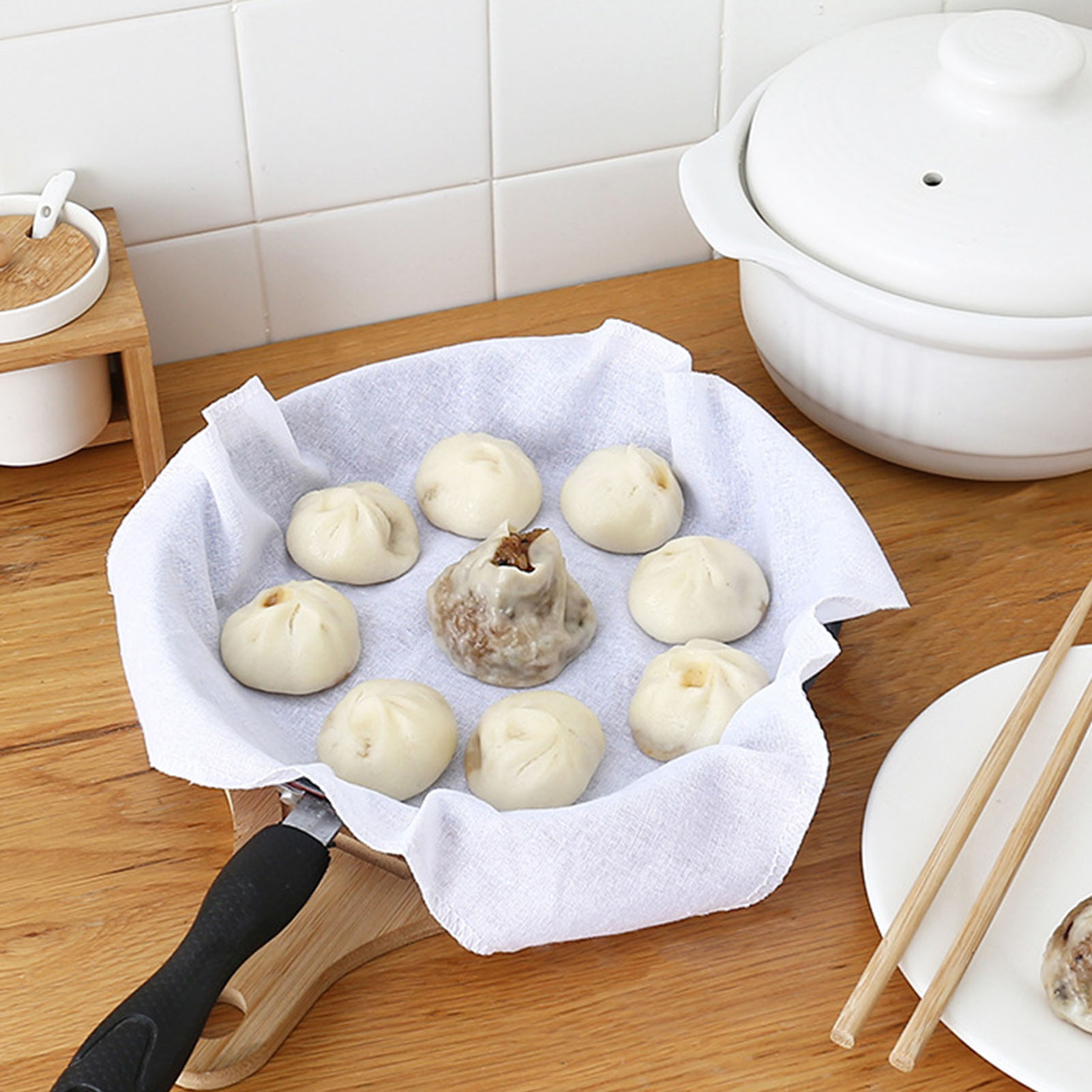 Antihaftbeschichtete Dampfmatte Aus Baumwollgaze, Quadratische Dampfmatte Für Dampfbrötchen, Dampftuch, Dampfbrötchen-tuch, Dampfbrötchenmatte